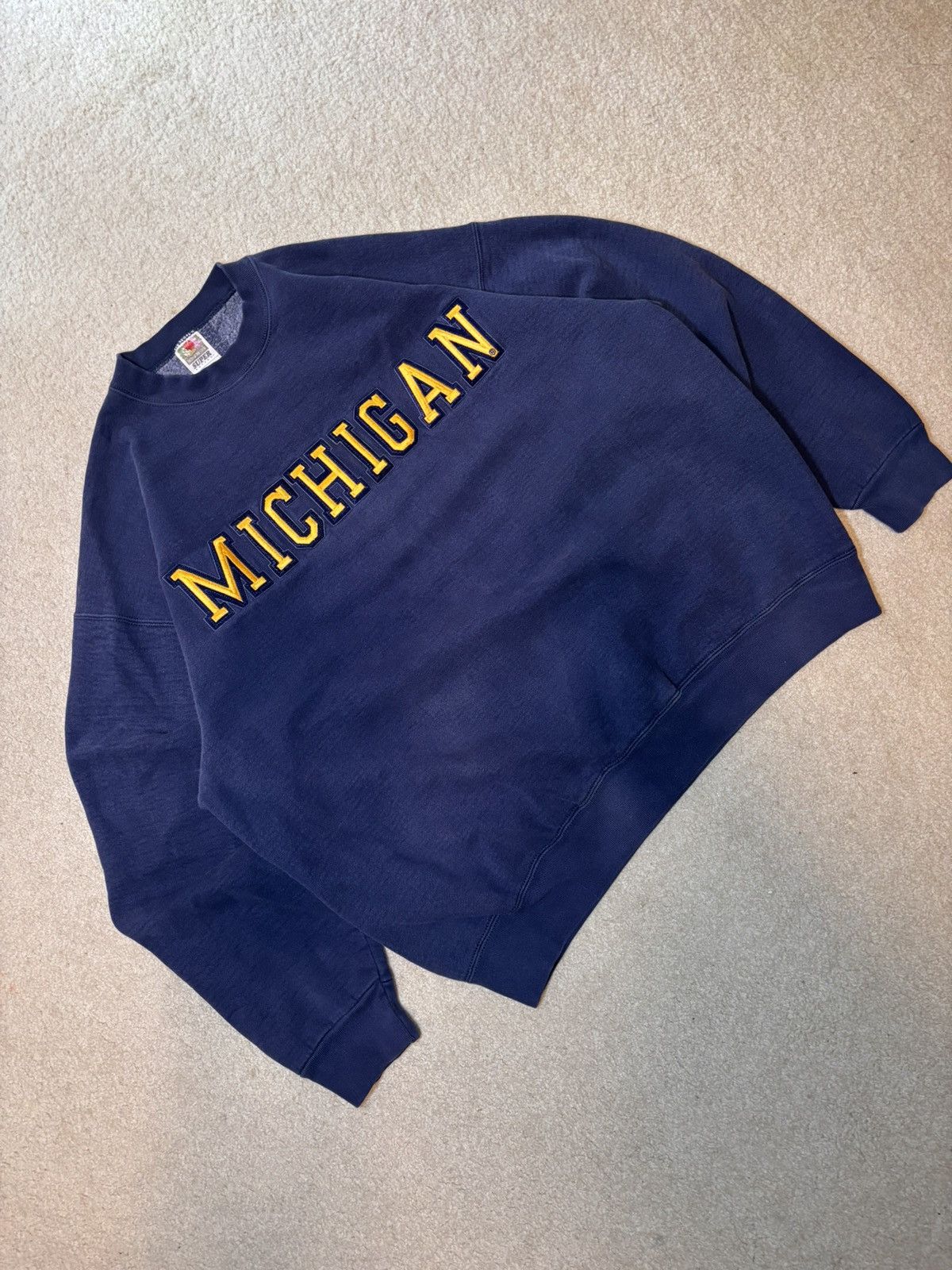 Fruit Of The Loom Vintage Michigan Crewneck Single Stitch 90s 2XL Made In USA Size US XXL / EU 58 / 5 - 1 Thumbnail