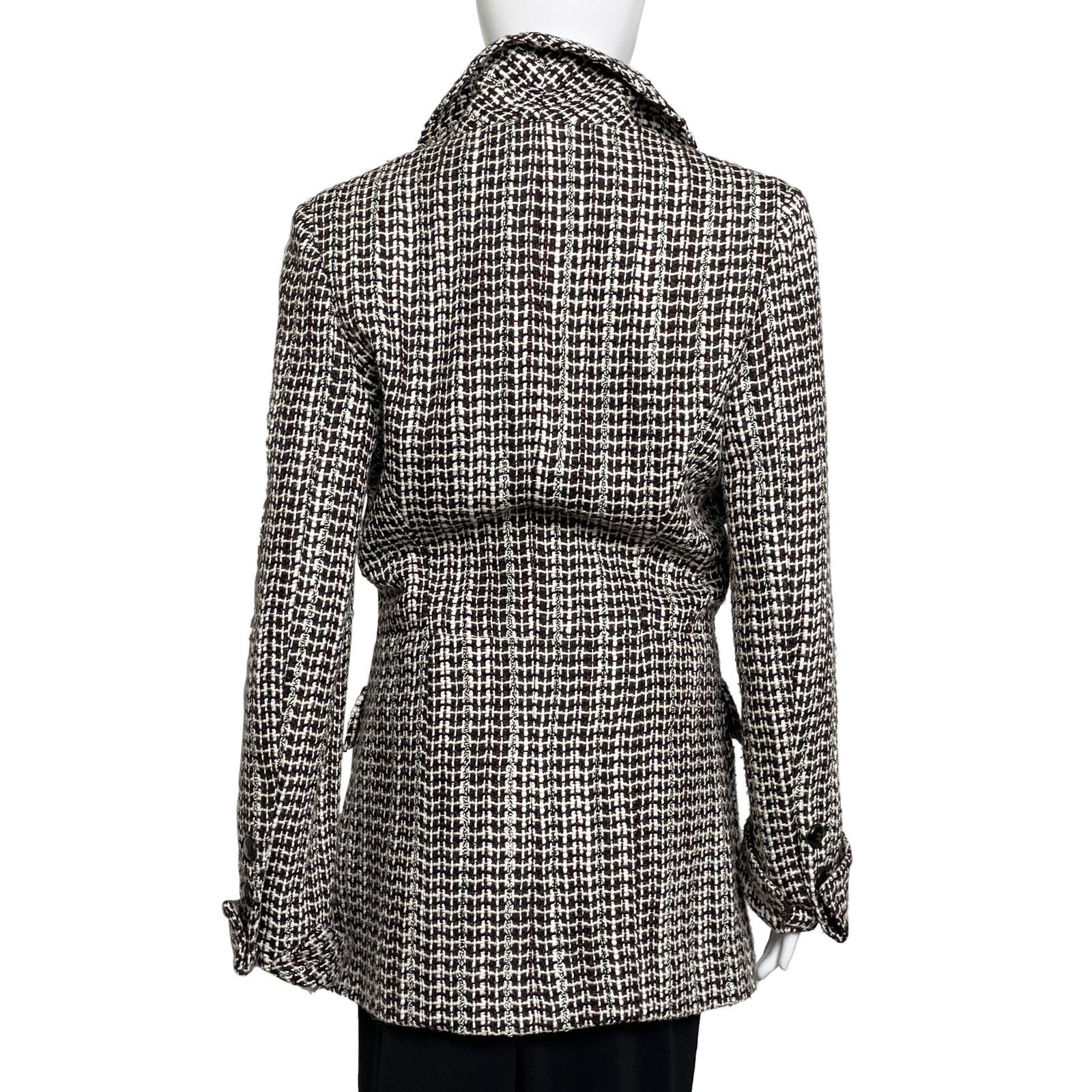 Chanel Brown Tweed Jacket Size S / US 4 / IT 40 - 4 Thumbnail