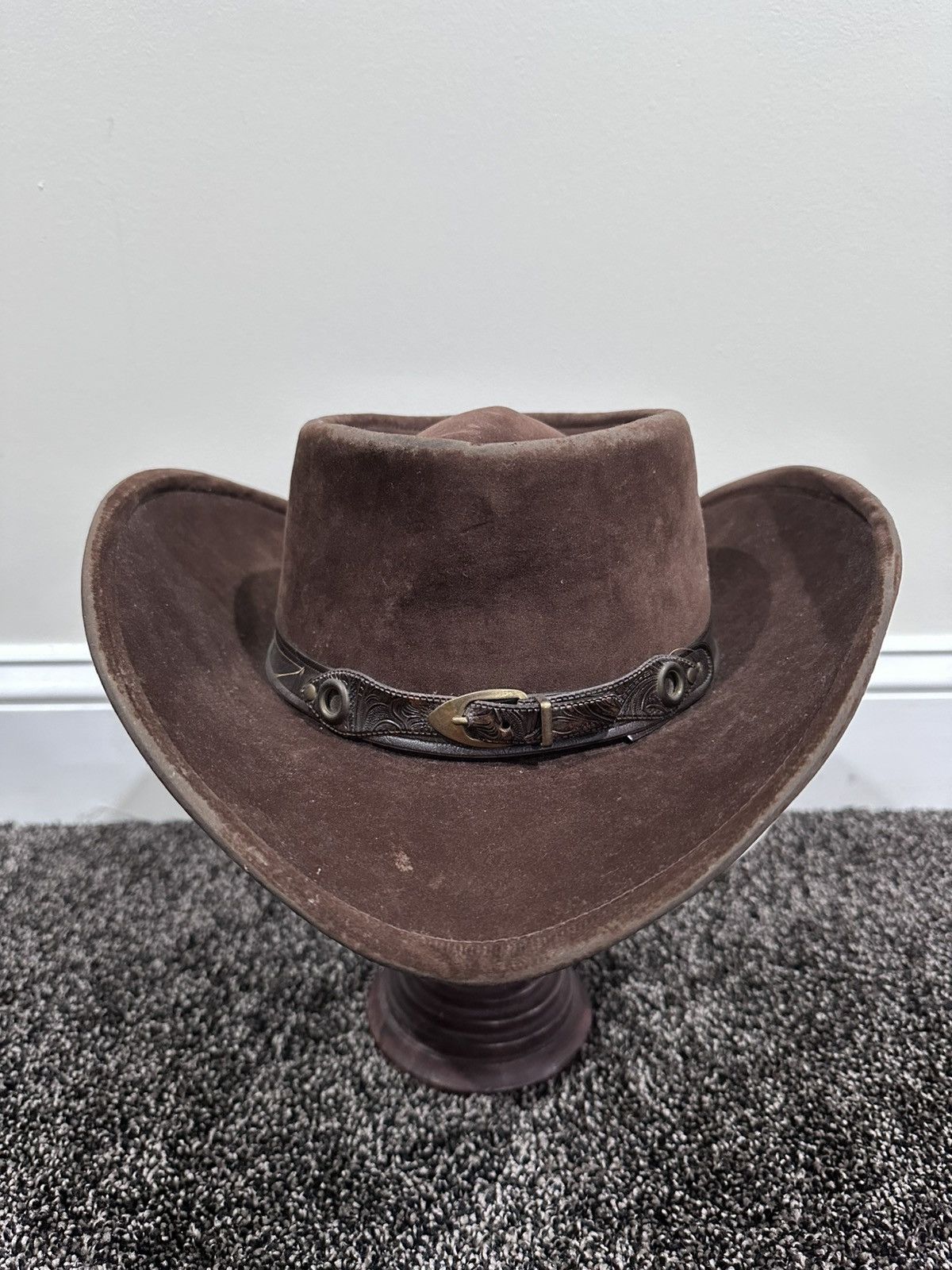 Bailey Hats × Cowboy Equipment × Vintage Vintage Bailey Brown Suede Cowboy Wild West Hat Size ONE SIZE - 13 Thumbnail