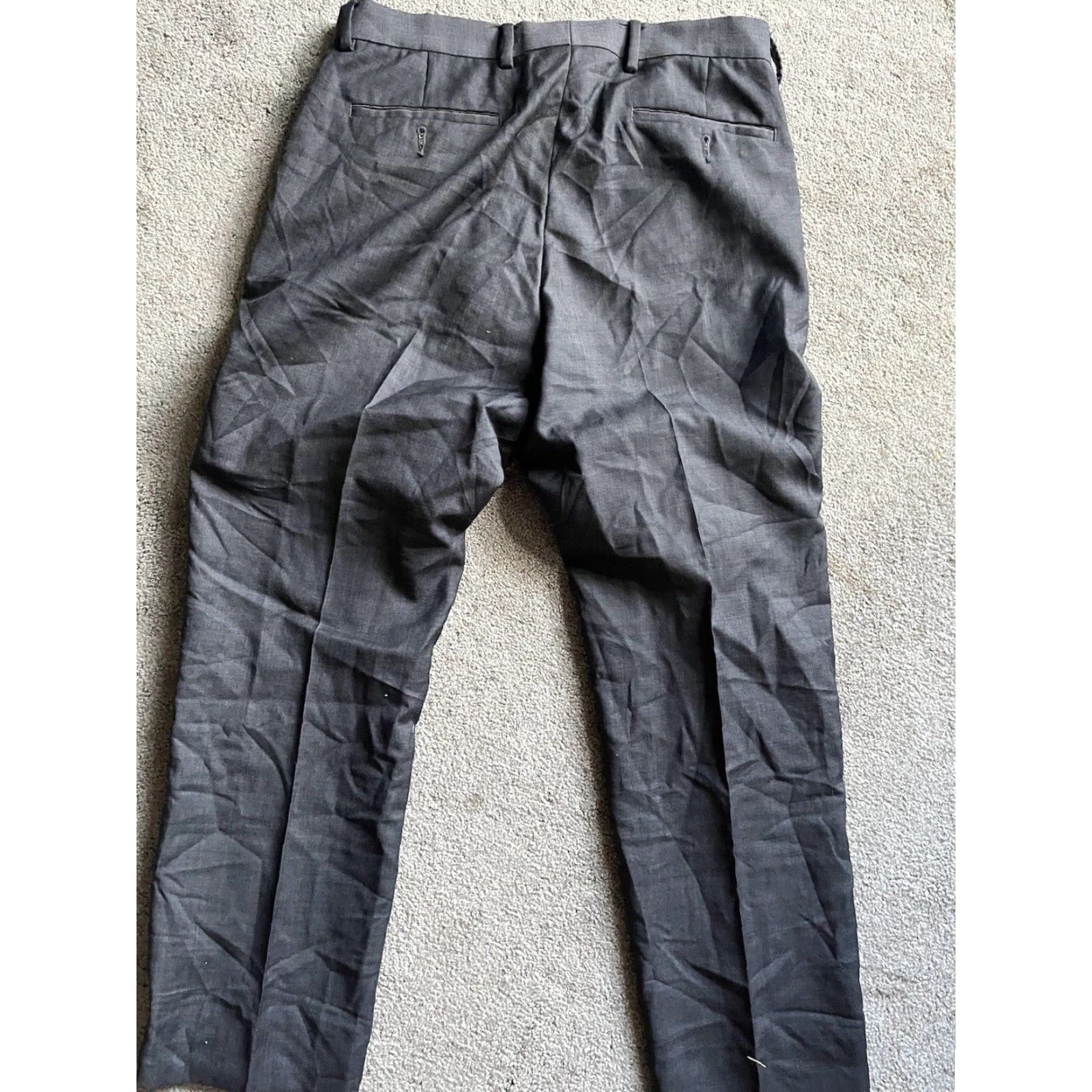 Saks Fifth Avenue Saks Fifth Avenue Dress Pants Men's 32x28 Gray Wool Flat Front Regular Fit Size US 32 / EU 48 - 3 Thumbnail