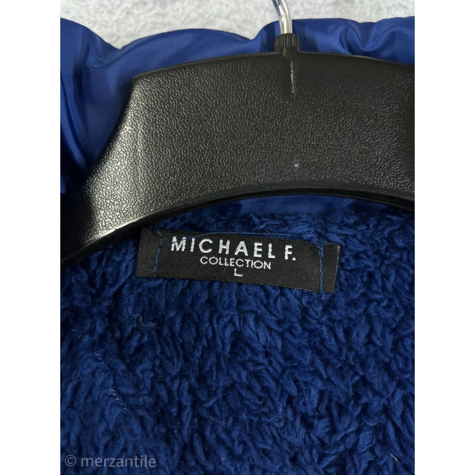 Uniqlo Michael F Collection Jacket Women Large Blue Puffer Fleece Lined Mock Neck Quilt Size L / US 10 / IT 46 - 2 Thumbnail