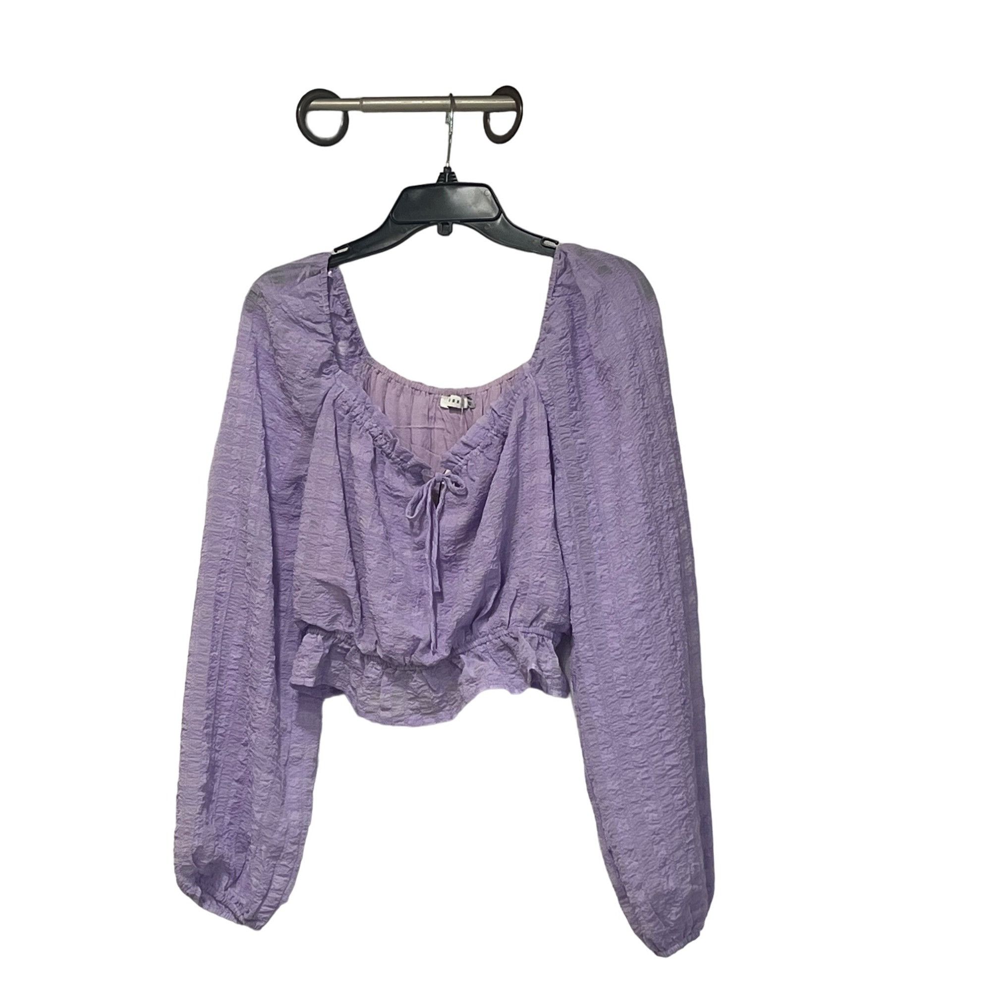 Other Lush women’s Cropped Volume Sleeves Peplum Top, Lilac, Sz. M Size M / US 6-8 / IT 42-44 - 9 Thumbnail