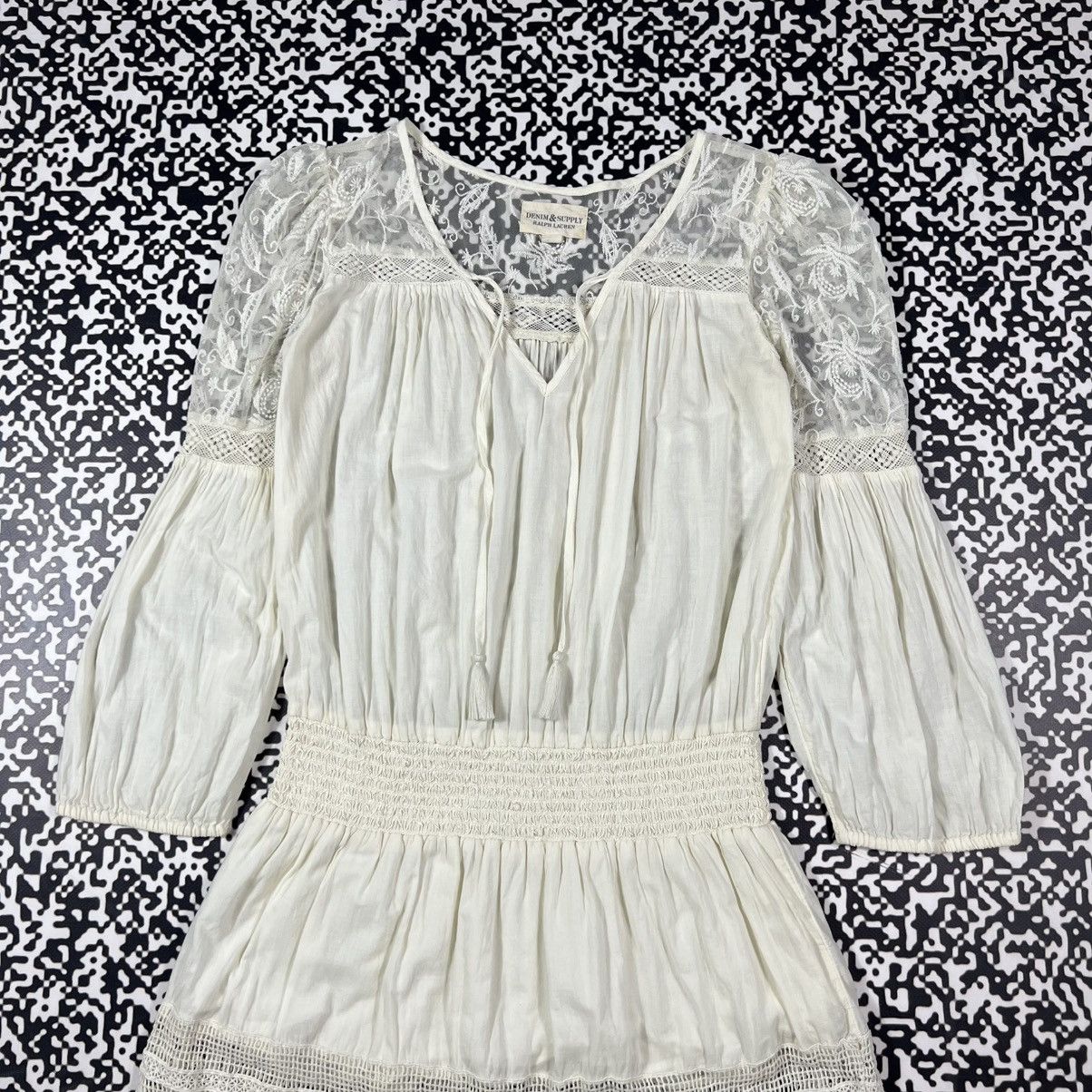 Denim & Supply Ralph Lauren Vintage Y2K Denim & Supple Ralph Lauren Lace Boho Mini Dress Size S / US 4 / IT 40 - 7 Thumbnail