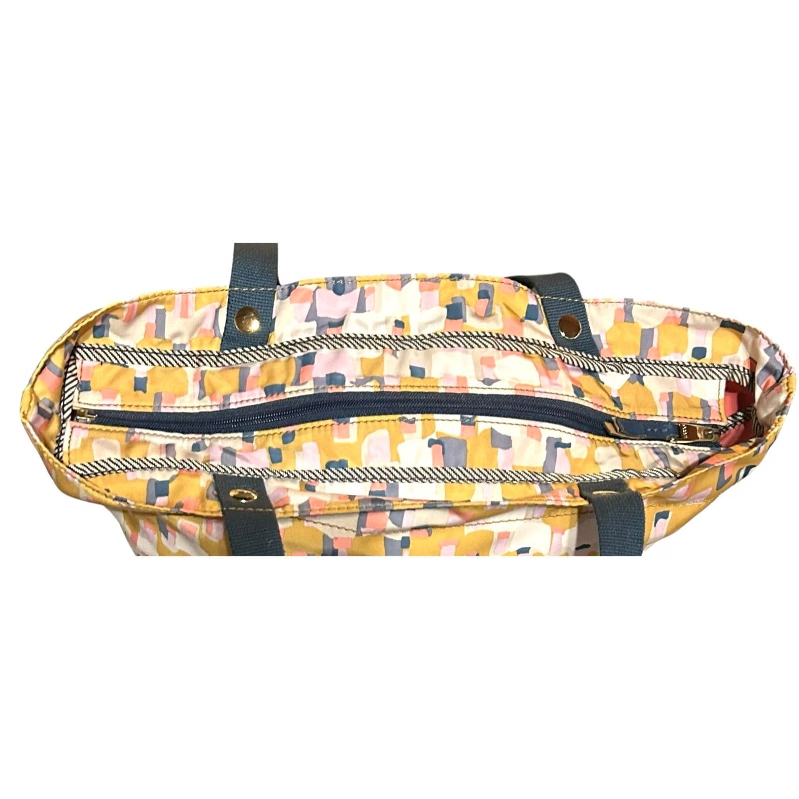 Fossil Fossil Key Per East West Yellow Multi Color Zip Shopper Tote Shoulder Bag Women Size ONE SIZE - 7 Thumbnail