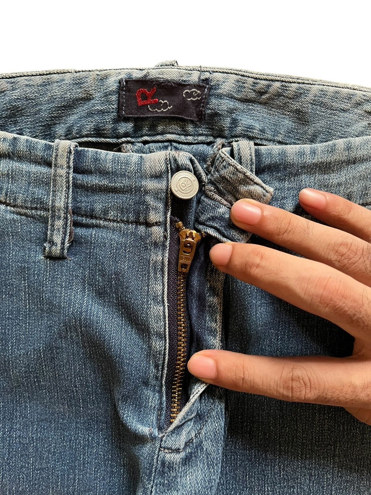 45rpm × Japanese Brand Vintage Japanese 45Rpm Bootcut Rip Blue Wash Jeans Size US 30 / EU 46 - 3 Thumbnail