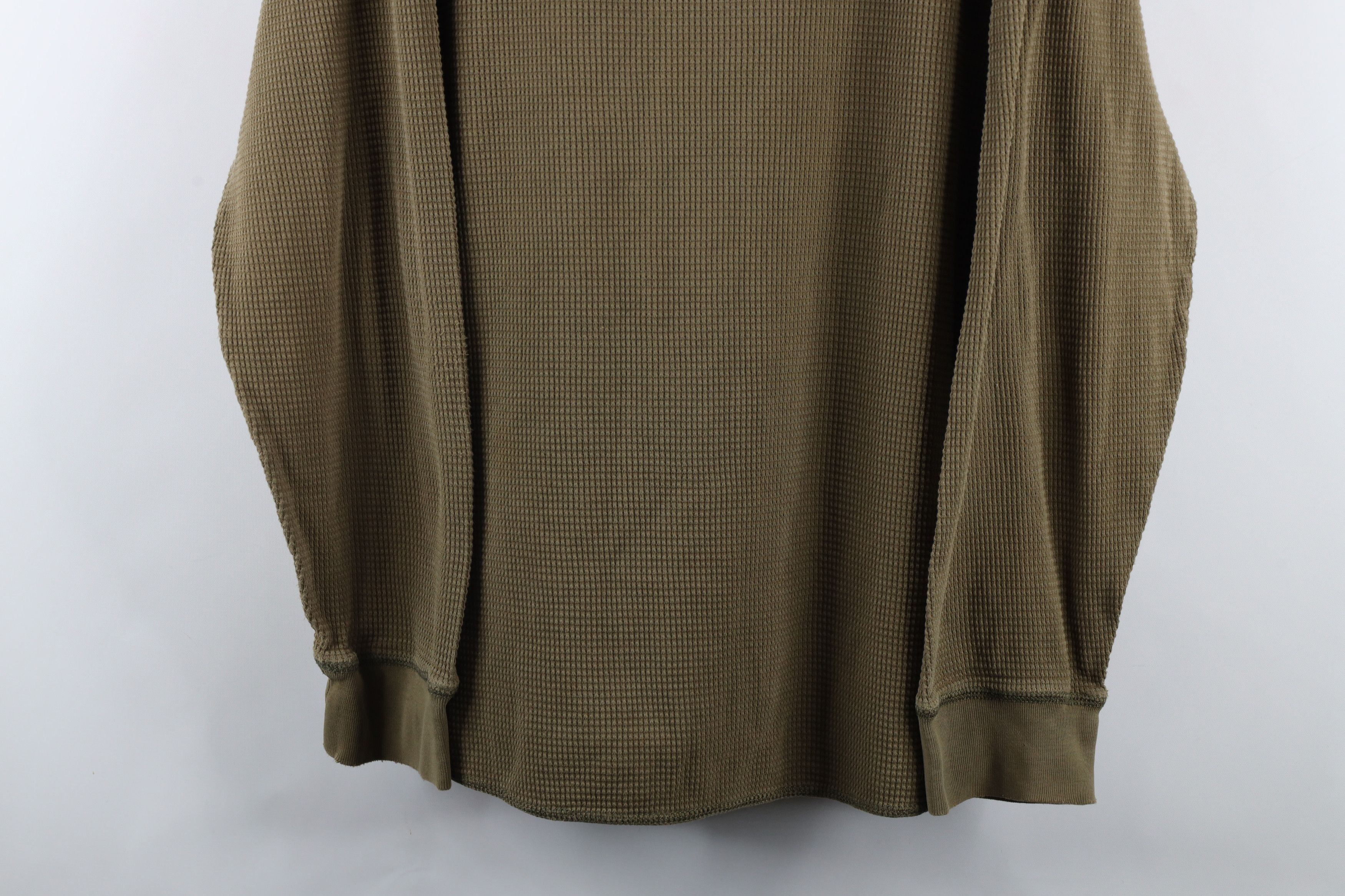 Eddie Bauer × Vintage Vintage 90s Eddie Bauer Thermal Waffle Knit T-Shirt Olive Size US XXL / EU 58 / 5 - 3 Thumbnail