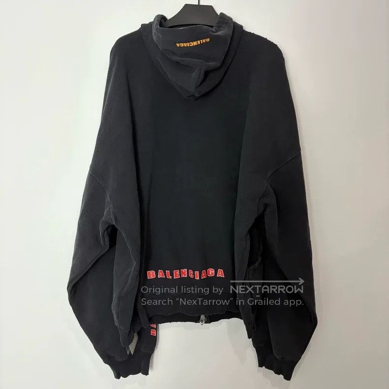 Balenciaga Balenciaga Double Ring Printed Zipper Hoodie Size US XL / EU 56 / 4 - 2 Thumbnail