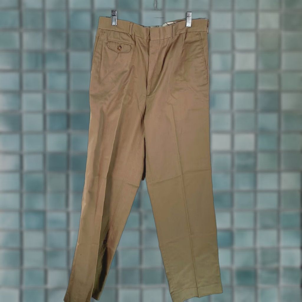 Etienne Aigner Etienne Aigner Mens Flat Front Straight Leg Formal Tan Dress Pants Size 34 Long Size US 34 / EU 50 - 1 Thumbnail