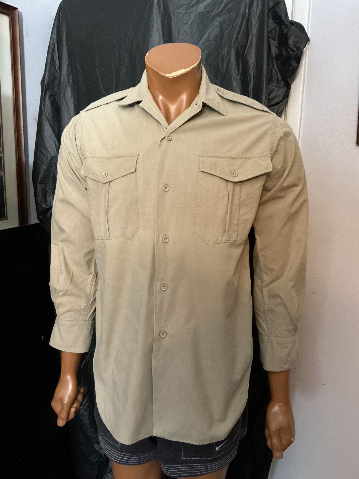 Vintage Vintage 1963 60s French Army Military ETS Officers Shirt Size US S / EU 44-46 / 1 - 9 Thumbnail