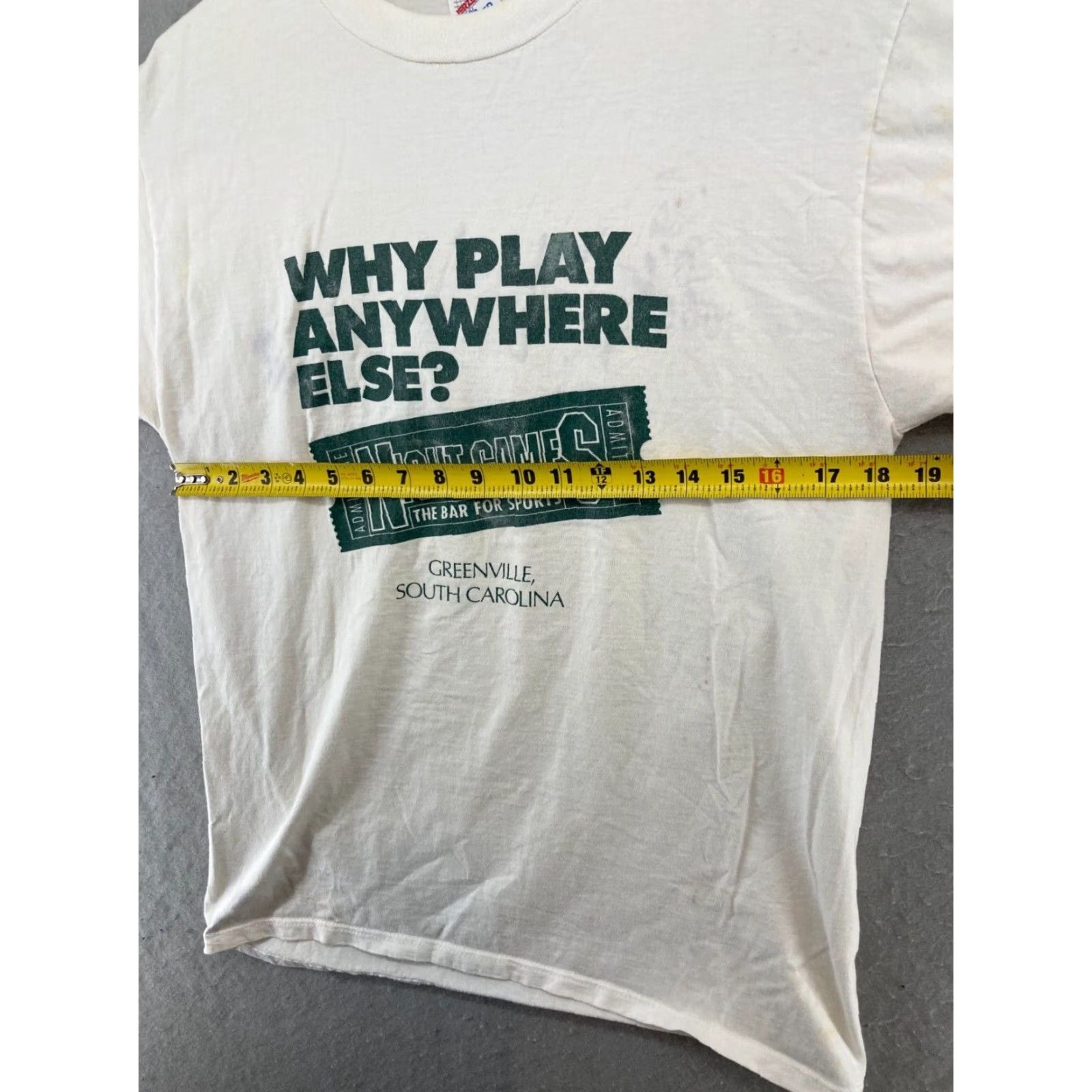 Jerzees VINTAGE JERZEES Night Games Sports Bar T-Shirt Large White Graphic Print Mens USA MADE Size US L / EU 52-54 / 3 - 2 Thumbnail