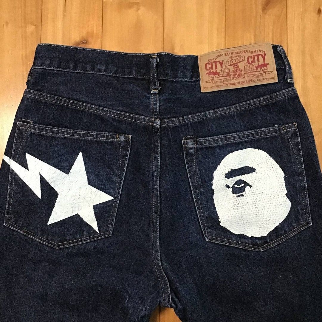 Bape BAPE STA APE HEAD Denim Pants a bathing ape star ★size S Size US 30 / EU 46 - 3 Thumbnail