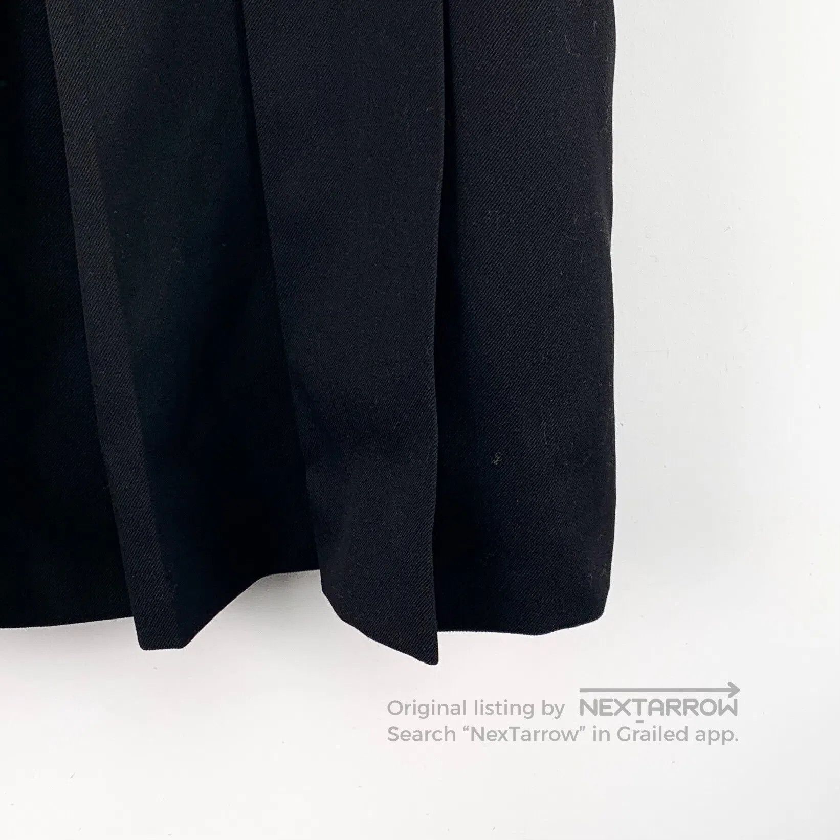 Celine CELINE Black horsebit pleated wool casual half long skirt| Size 37" - 5 Thumbnail