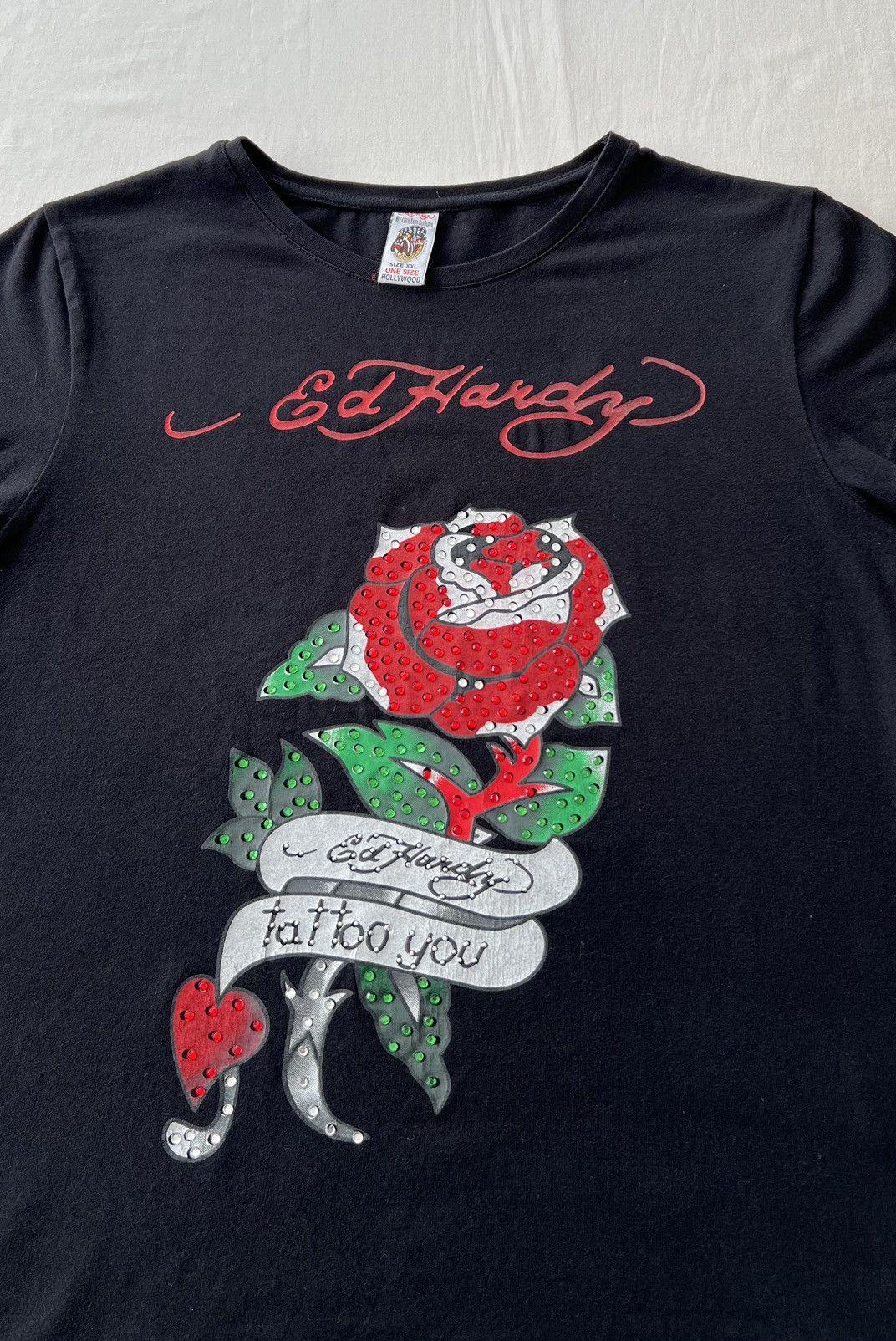 Ed Hardy Ed Hardy Christian Audigier Tattoo Rose Black T-shirt Size S / US 4 / IT 40 - 6 Thumbnail
