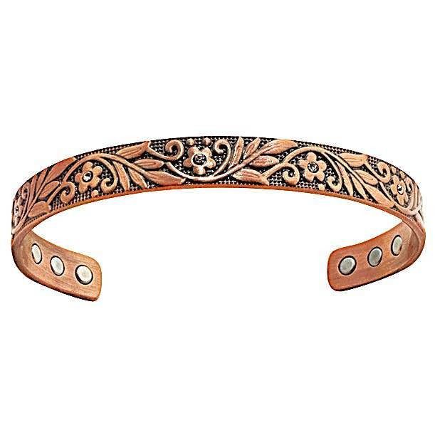 Other Boho Copper Floral Cuff Bangle Bracelet, Arthritis Relief, G Size ONE SIZE - 6 Thumbnail