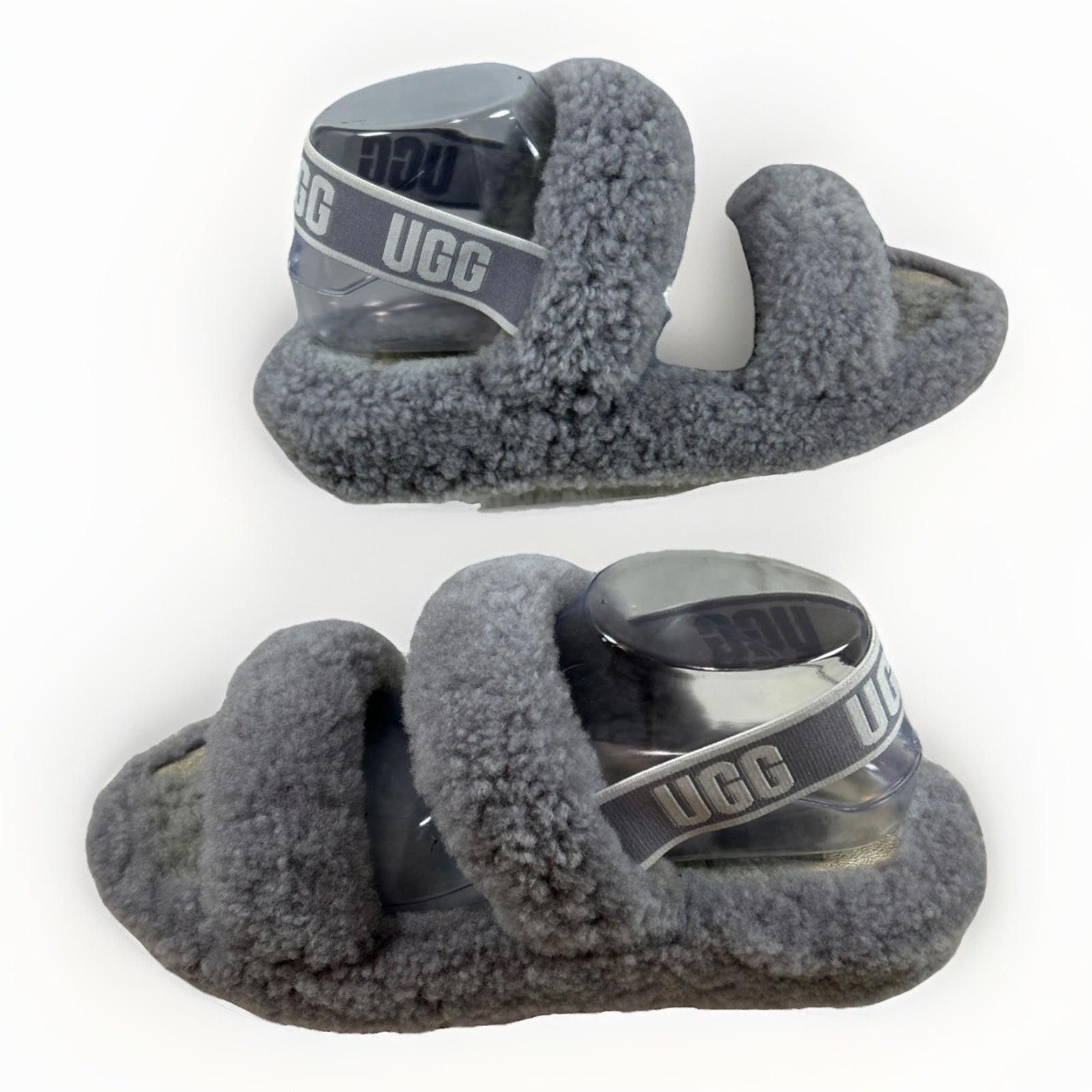 Ugg UGG OH YEAH Women Slingback Slipper Gray Sz 9 US Fluff Wool Size US 9 / IT 39 - 3 Thumbnail
