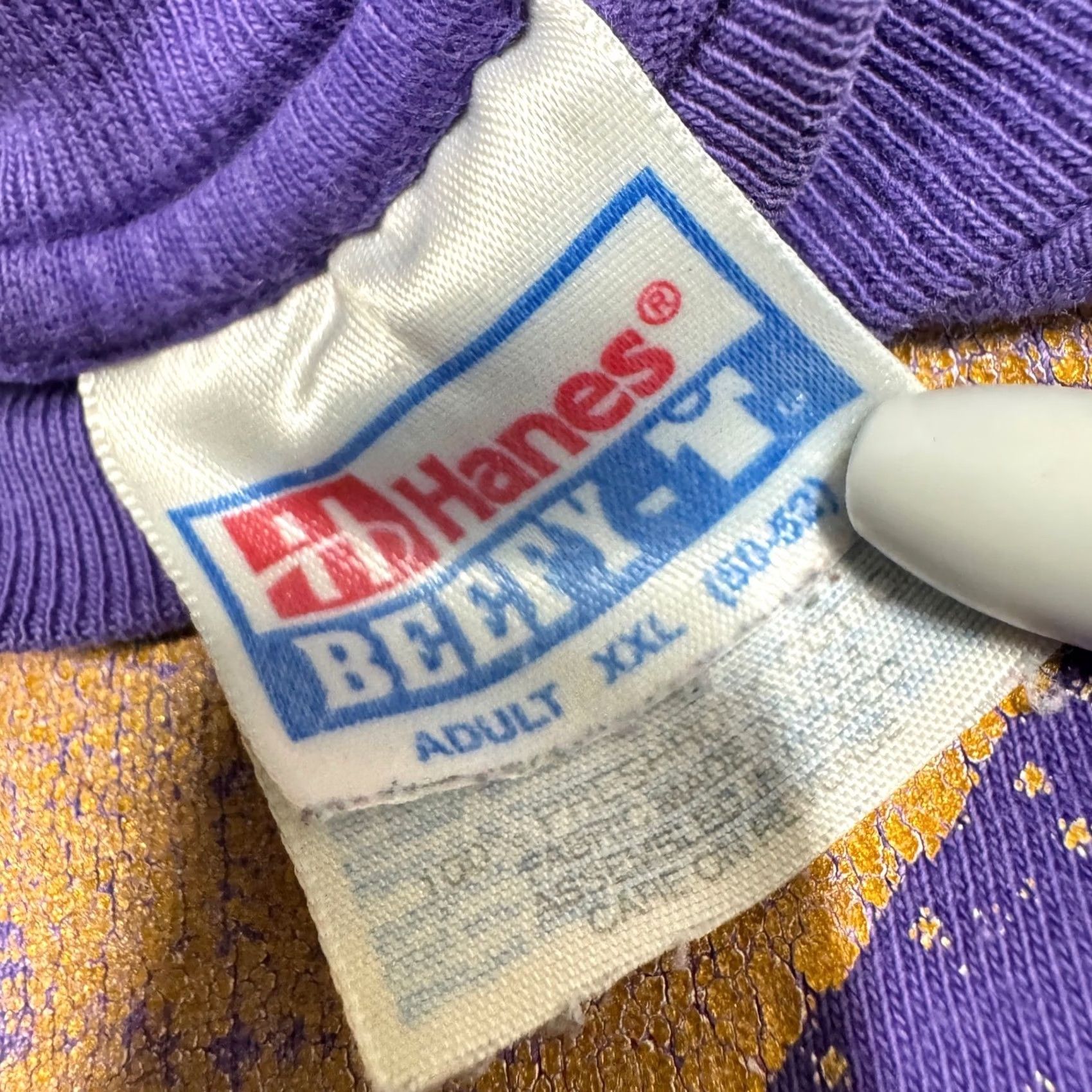 Hanes VINTAGE Kayla T-Shirt Hanes Beefy-T 2XL Purple Men Big & Tall 100% Cotton Y2K Size US XXL / EU 58 / 5 - 2 Thumbnail