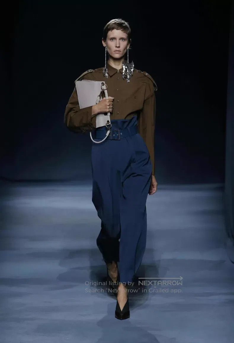 Givenchy Givenchy Navy High-Waisted Wide-Leg Trousers Size US 36 / EU 52 - 5 Thumbnail