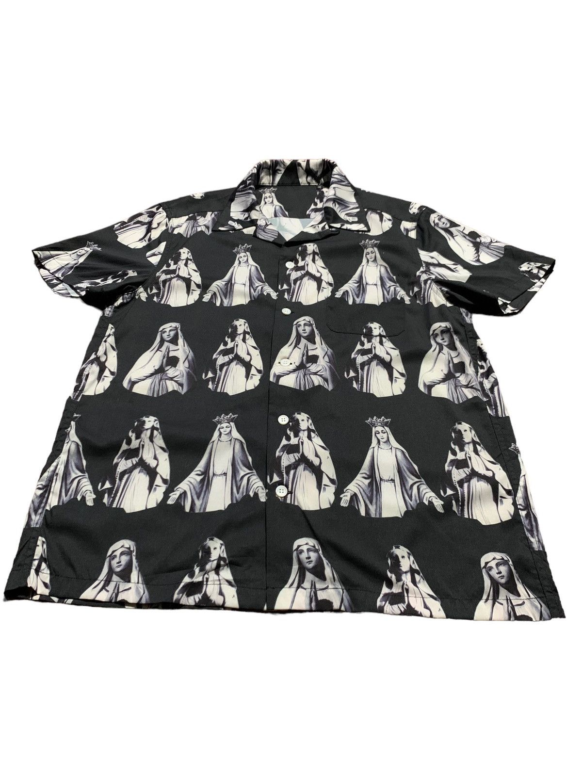 Vintage Vintage virgin Mary over print camp collar shirt Size US L / EU 52-54 / 3 - 2 Thumbnail