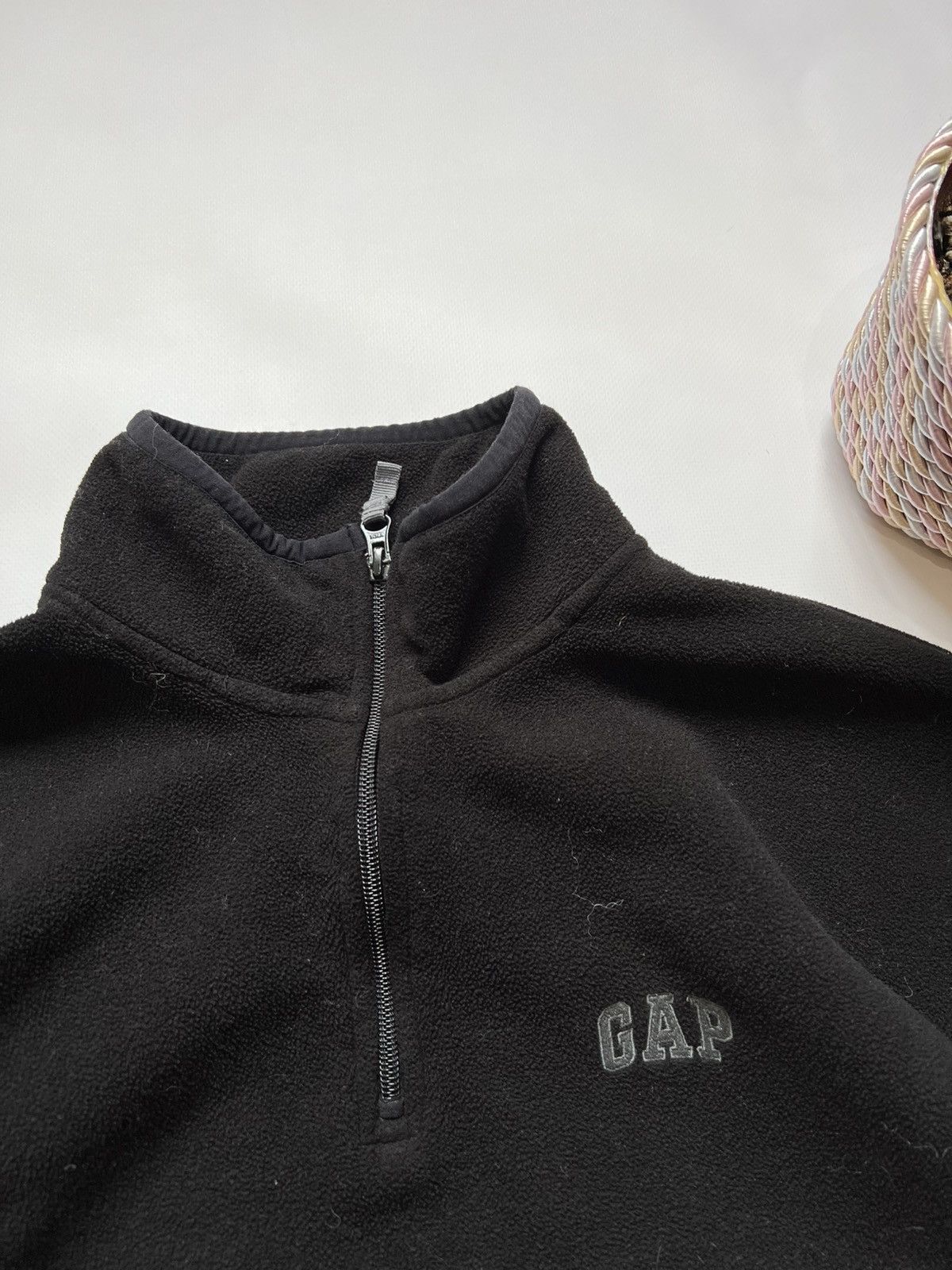 Gap Vintage GAP Fleece Sweater 1/4 Zip Black Size US XL / EU 56 / 4 - 4 Thumbnail