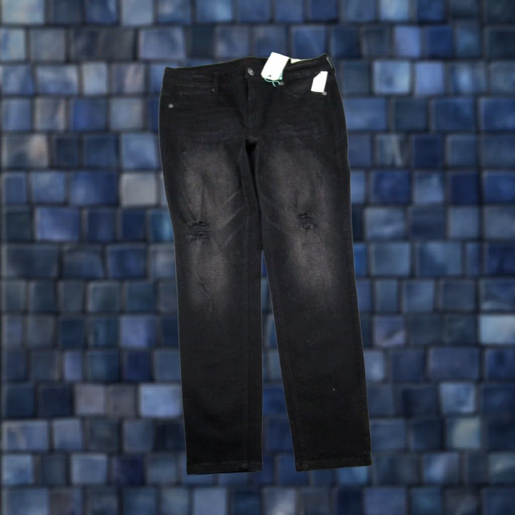 Vintage Maurices Jeggings Mid Rise Black Denim Flex Stretch Jeans Size 18 Short New Womens Jeans 5-Pocket Stretch Jegging Maurices Black Denim Size 40" / US 18 - 1 Thumbnail