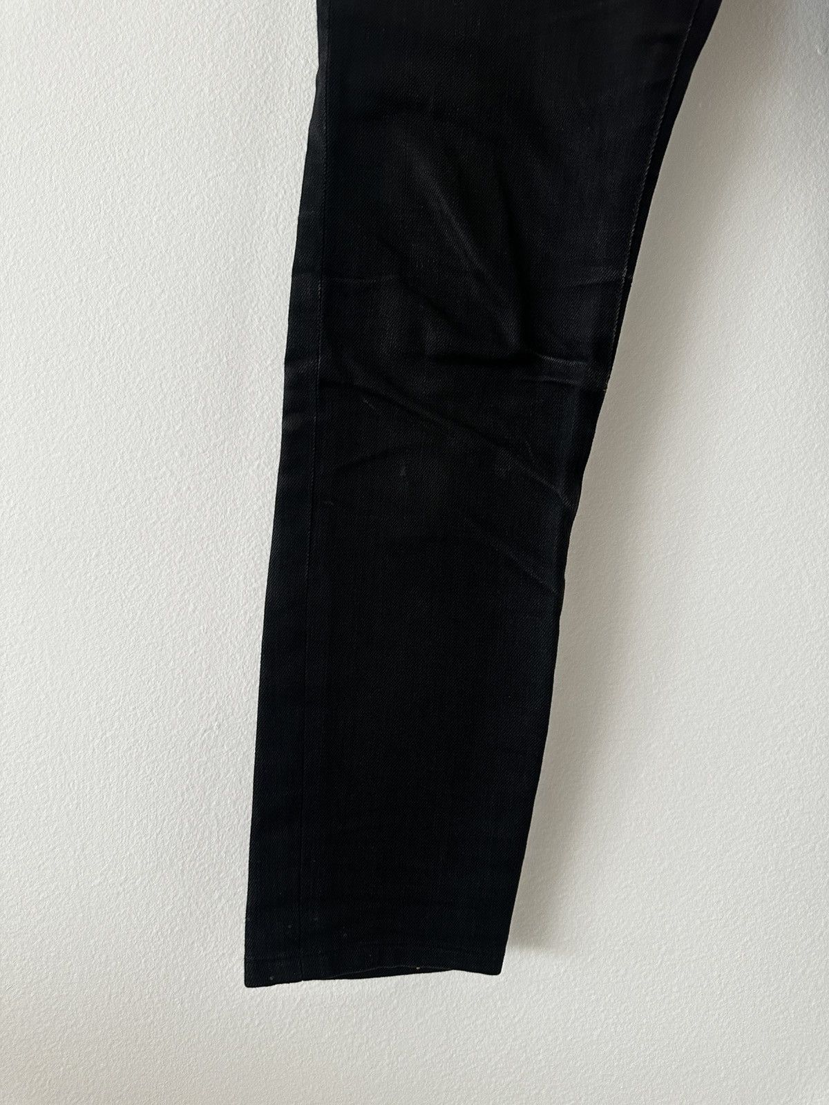 Saint Laurent Paris SS14 D05 Black Raw Denim High Waisted Skinny Jeans Size US 27 - 4 Thumbnail
