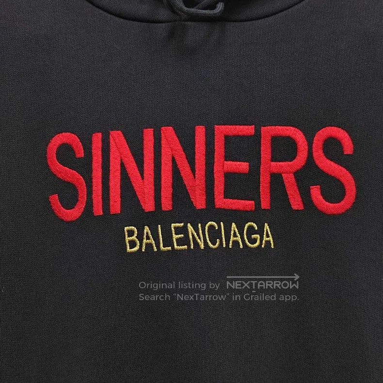 Balenciaga Balenciaga Sinner Embroidered Hoodie Size US XS / EU 42 / 0 - 3 Thumbnail