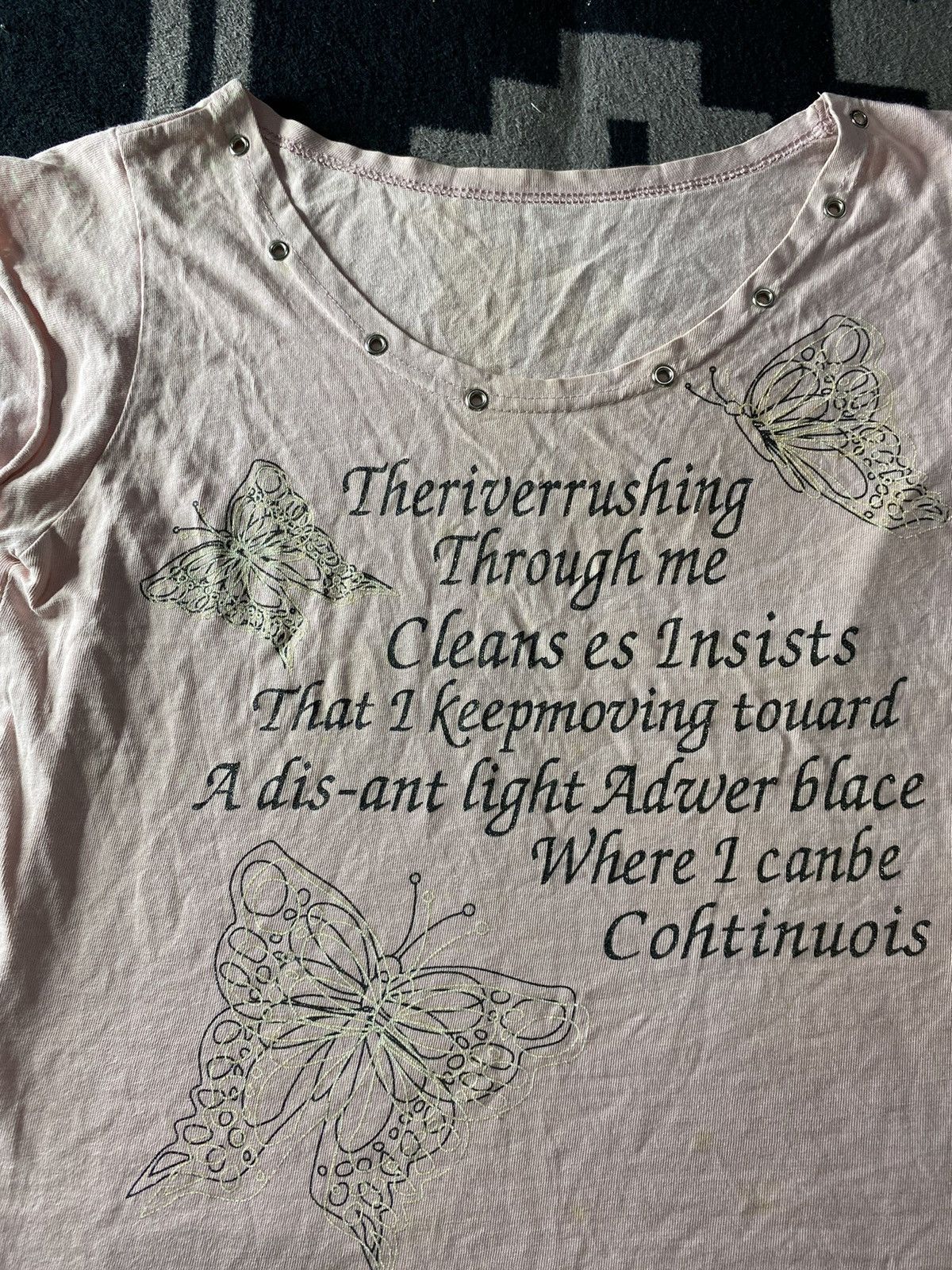 Hysteric Glamour × Japanese Brand × Vintage Japanese butterfly poem sleeveless tshirts y2k Size US M / EU 48-50 / 2 - 2 Thumbnail