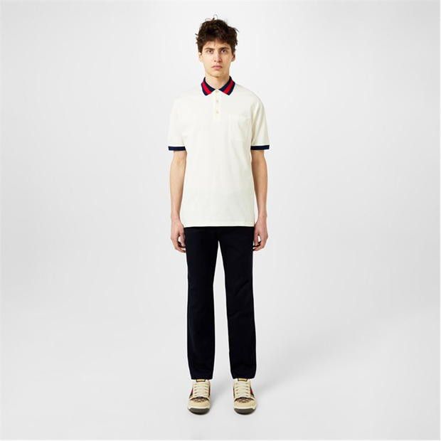 Gucci Web Collar Polo Shirt Size US L / EU 52-54 / 3 - 4 Thumbnail