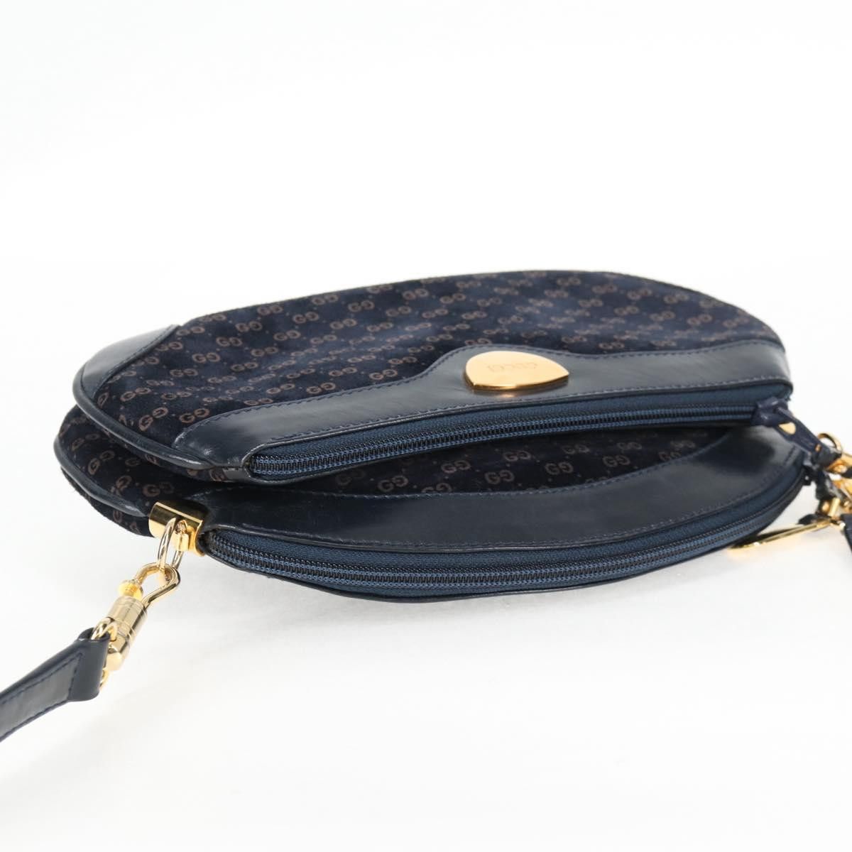 Gucci GUCCI Micro GG Canvas Shoulder Bag Suede Navy Gold 001 261 Size ONE SIZE - 6 Thumbnail