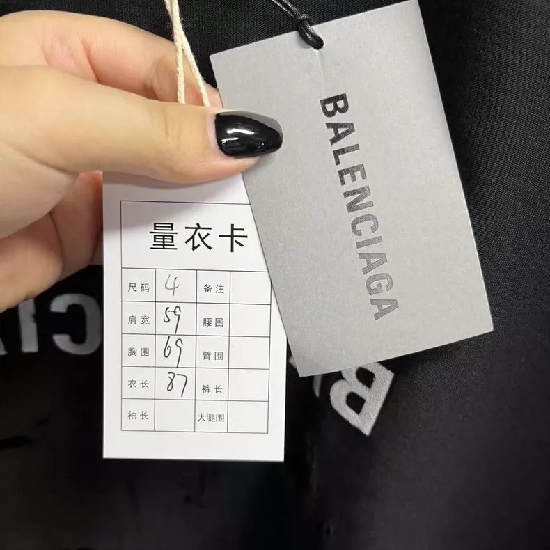 Balenciaga Balenciaga 24 Newest Black Letter Print Crew Neck Short Sle Size US XL / EU 56 / 4 - 4 Thumbnail