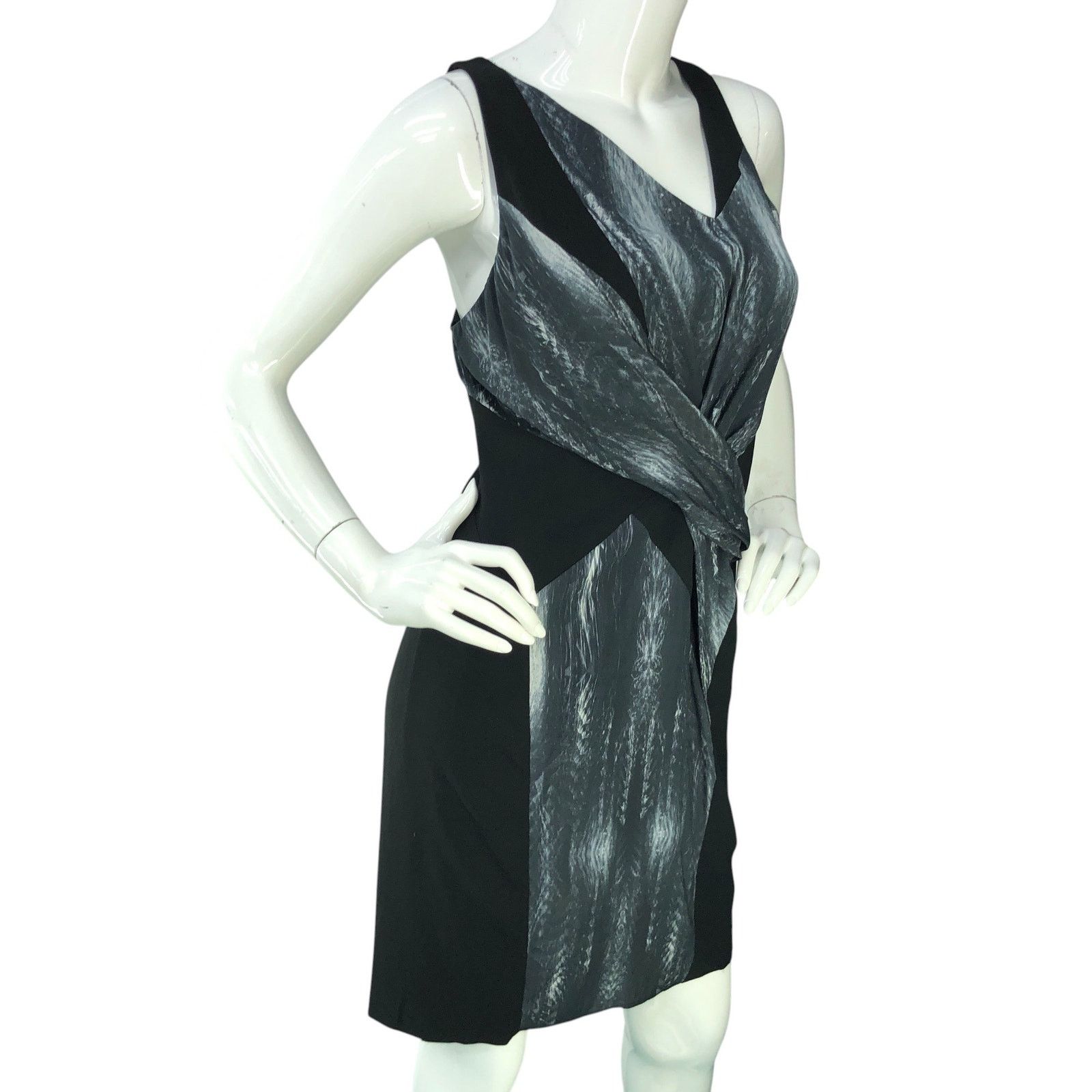 Helmut Lang Helmut Lang Size 4 Dress Vertebrae Print Silk Sheath V Neck Size S / US 4 / IT 40 - 10 Thumbnail