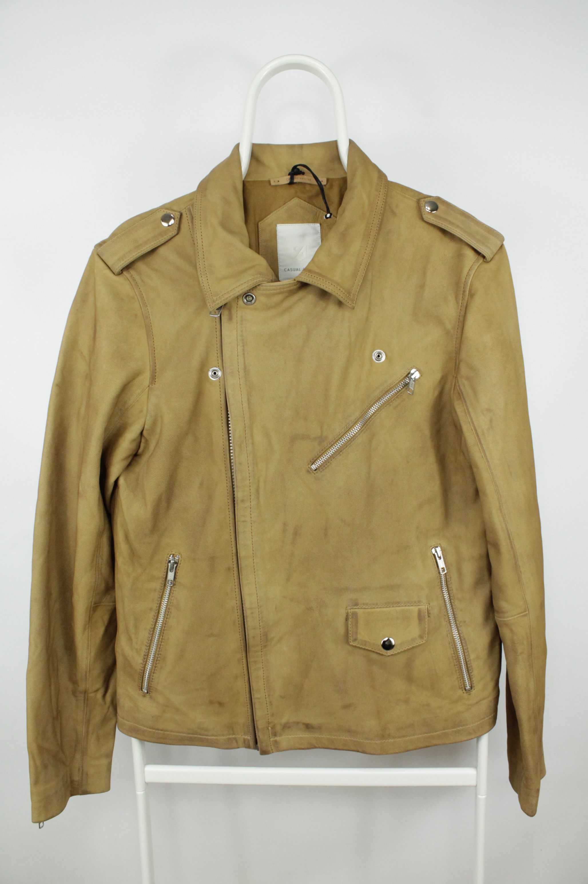Genuine Leather Casual Friday Biker Jacket In Tan Leather Size US L / EU 52-54 / 3 - 6 Thumbnail