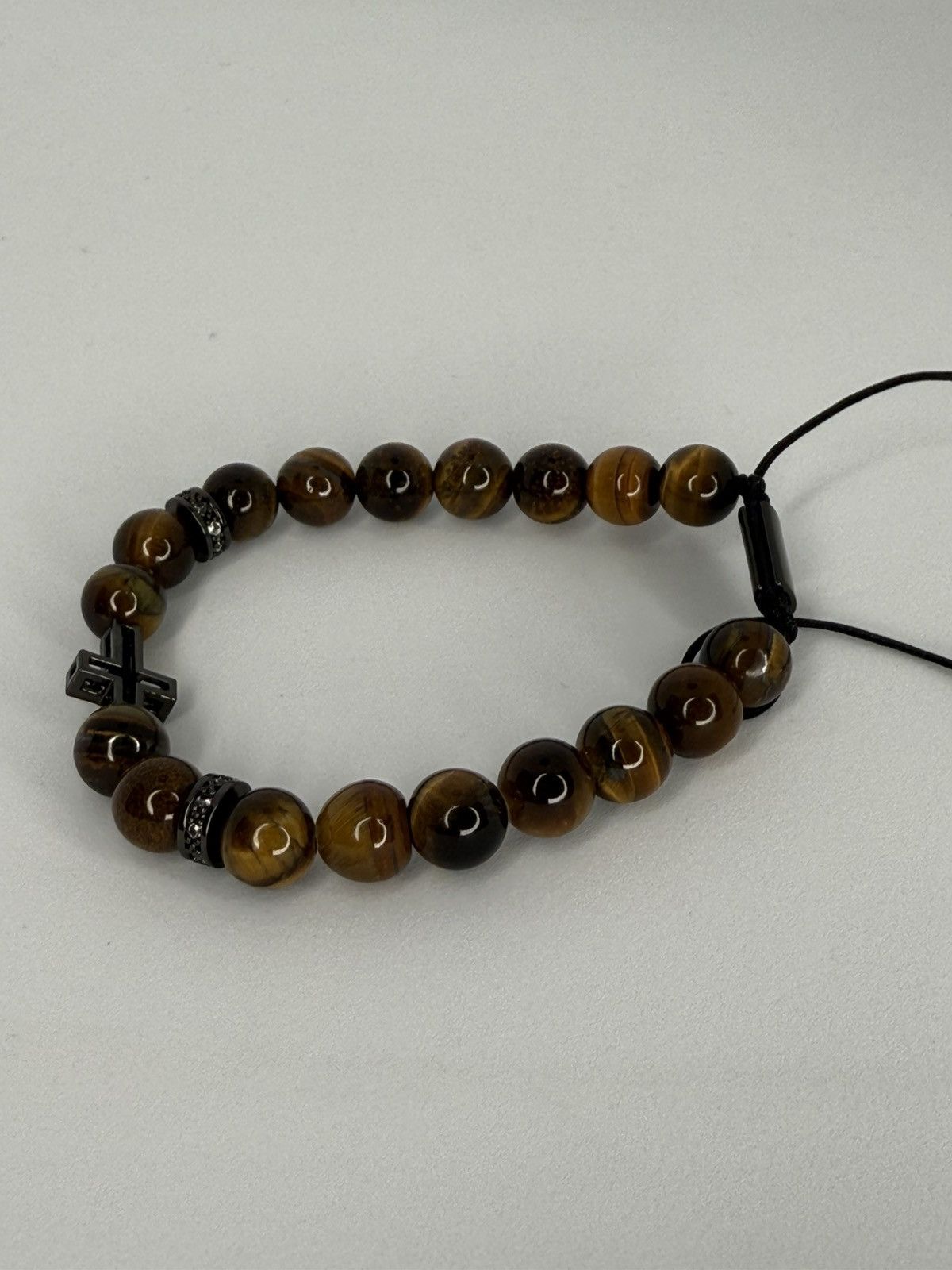 Other Tiger Eye Bead Bracelet with Cross Size ONE SIZE - 3 Thumbnail
