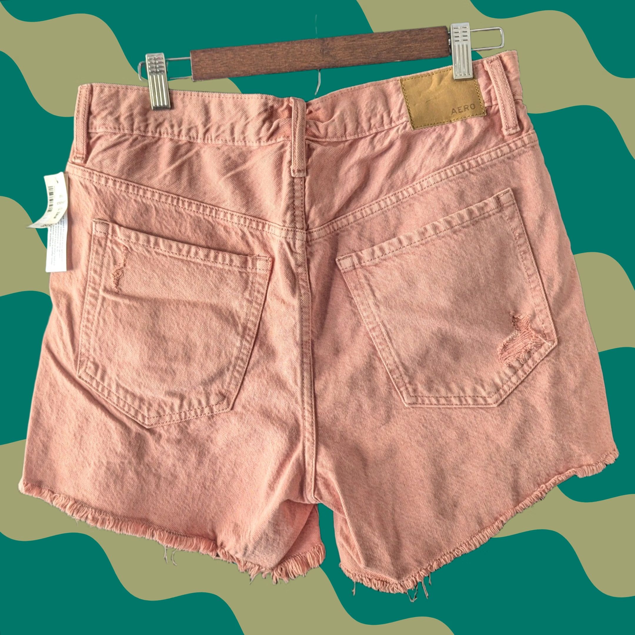 Aeropostale Aeropostale Denim Shorts Pink High Rise Cut-Off Distressed Raw Hem 90s Juniors 10 Women Fashion Casual Beach Festival Boyfriend Size 32" / US 10 / IT 46 - 1 Thumbnail