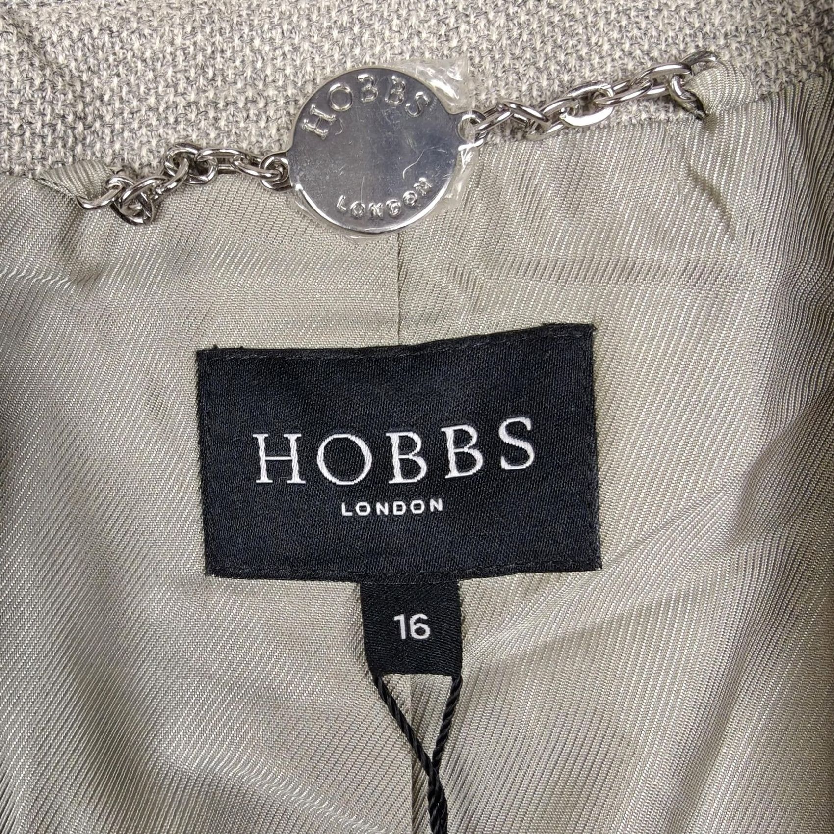 Vintage Hobbs Jacket Womens 16 White Blazer Wool Millbank One Button Lined Suit Workwear Size XXL / US 16-18 / IT 52-54 - 3 Thumbnail