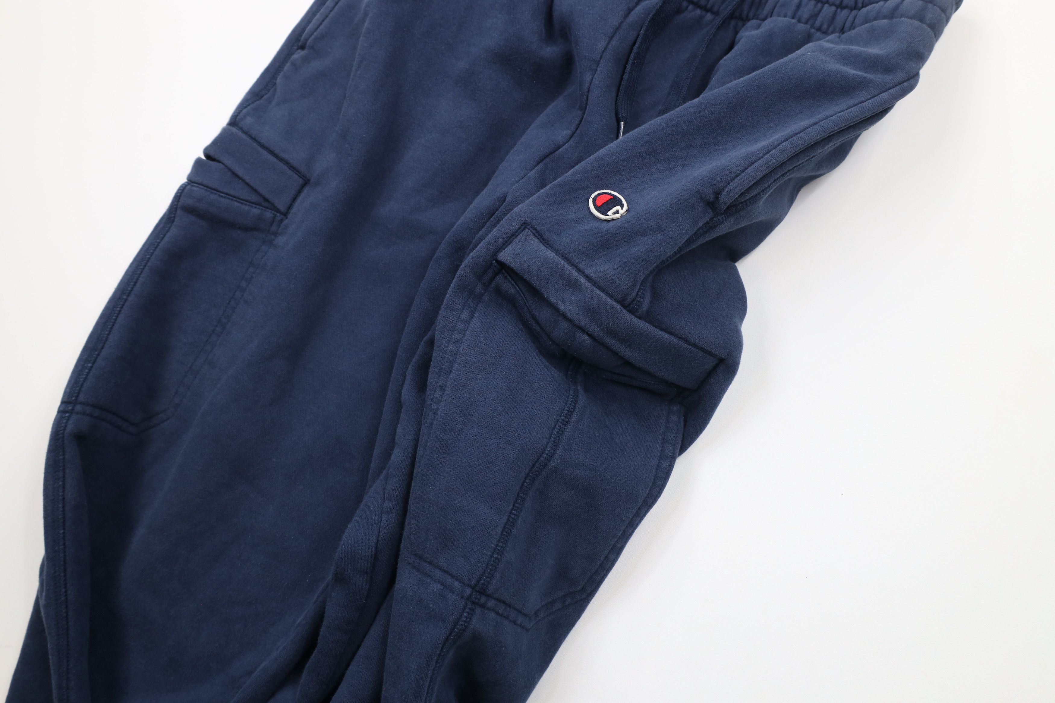 Champion × Vintage Vintage Champion Classic Logo Cargo Sweatpants Navy Blue Size US 34 / EU 50 - 5 Thumbnail