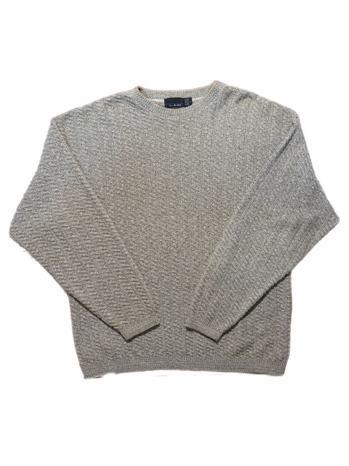Bill Blass Bill Blass Sweater Beige Herringbone Knit Crewneck Size US L / EU 52-54 / 3 - 1 Thumbnail