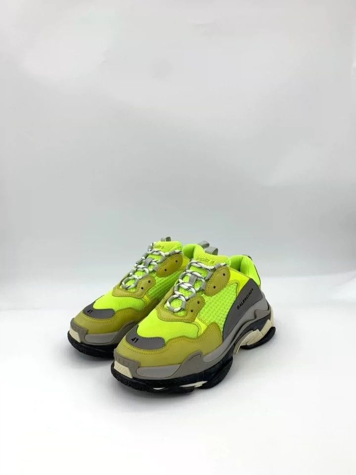 Balenciaga Balenciaga Fluorescent Green Color-Block Mesh Lace-Up Platf Size US 8 / EU 41 - 1 Thumbnail