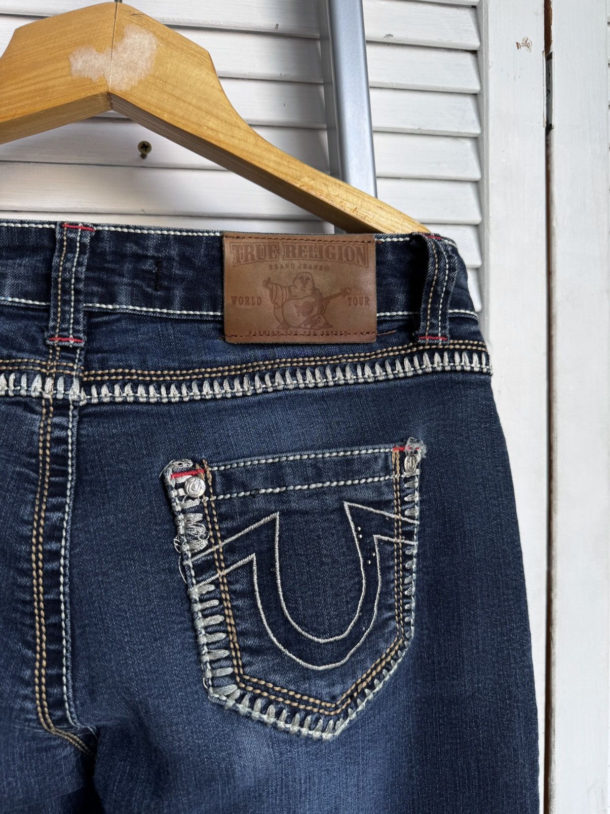 True Religion Rare True Religion JOEY BIG T Western Straight Leg Jeans Size 27" / US 4 / IT 40 - 9 Thumbnail