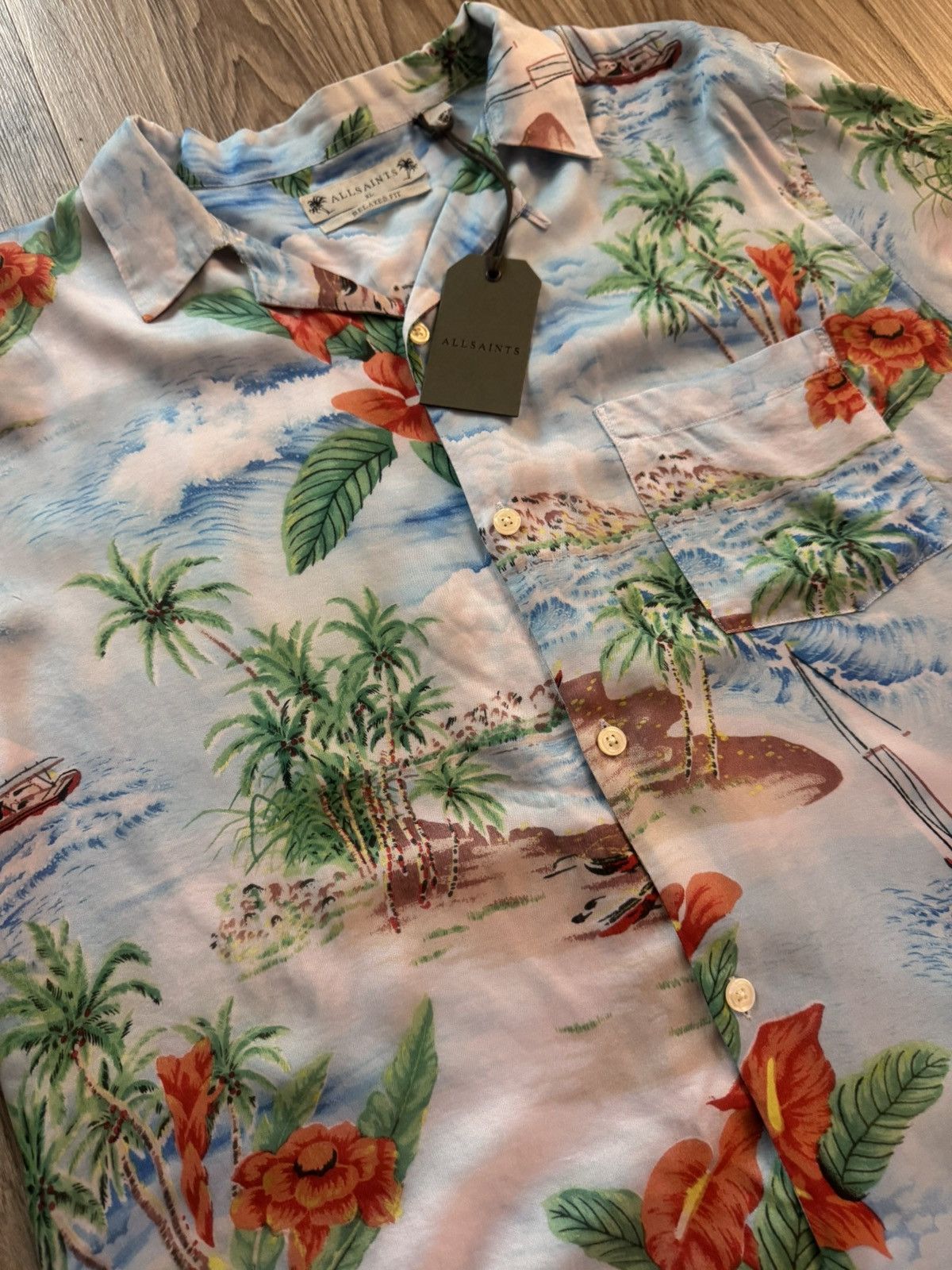 Allsaints Allsaints Catalina Hawaiian Shirt Size US XL / EU 56 / 4 - 6 Thumbnail