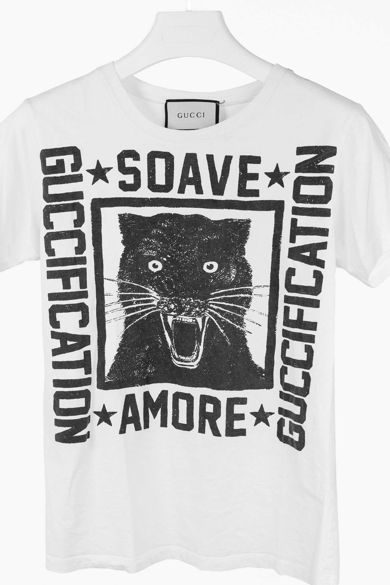 Gucci Gucci R/18 Cotton Soave Amore Guccification Graphic T-Shirt Size S / US 4 / IT 40 - 3 Thumbnail