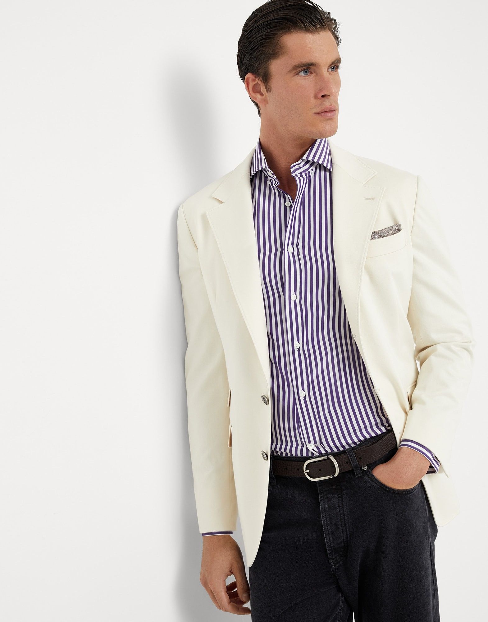 Brunello Cucinelli o1la1rc1a0925 Shirt in Blue/White Size US XL / EU 56 / 4 - 4 Thumbnail