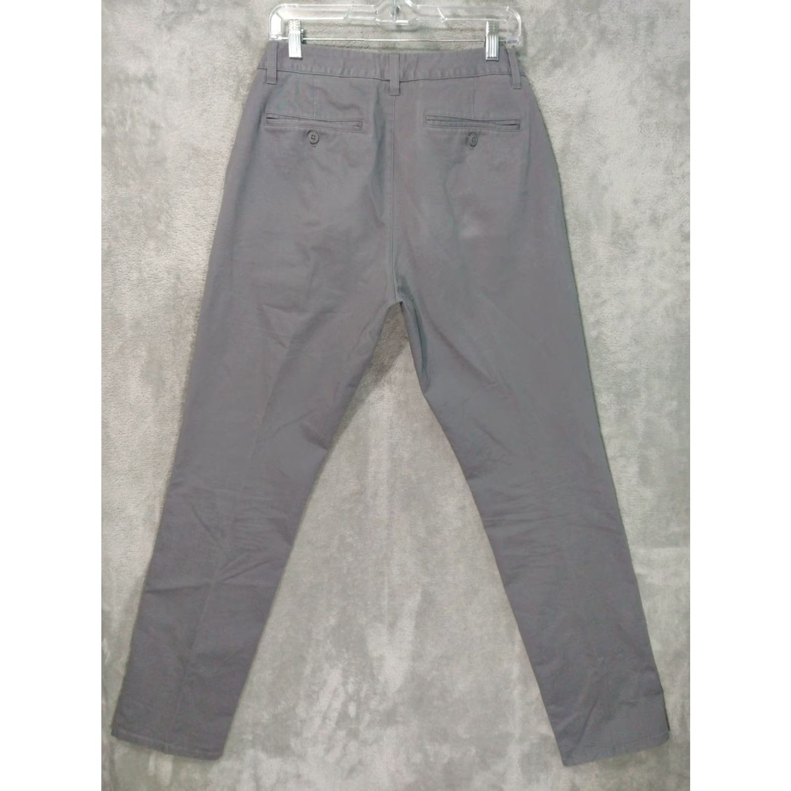 Bonobos Bonobos Slim Chino Pants Mens 32x34 Gray Washed Cotton Spandex Mid Rise Straight Flat Front 34 In Inseam Stretch Size US 32 / EU 48 - 2 Thumbnail