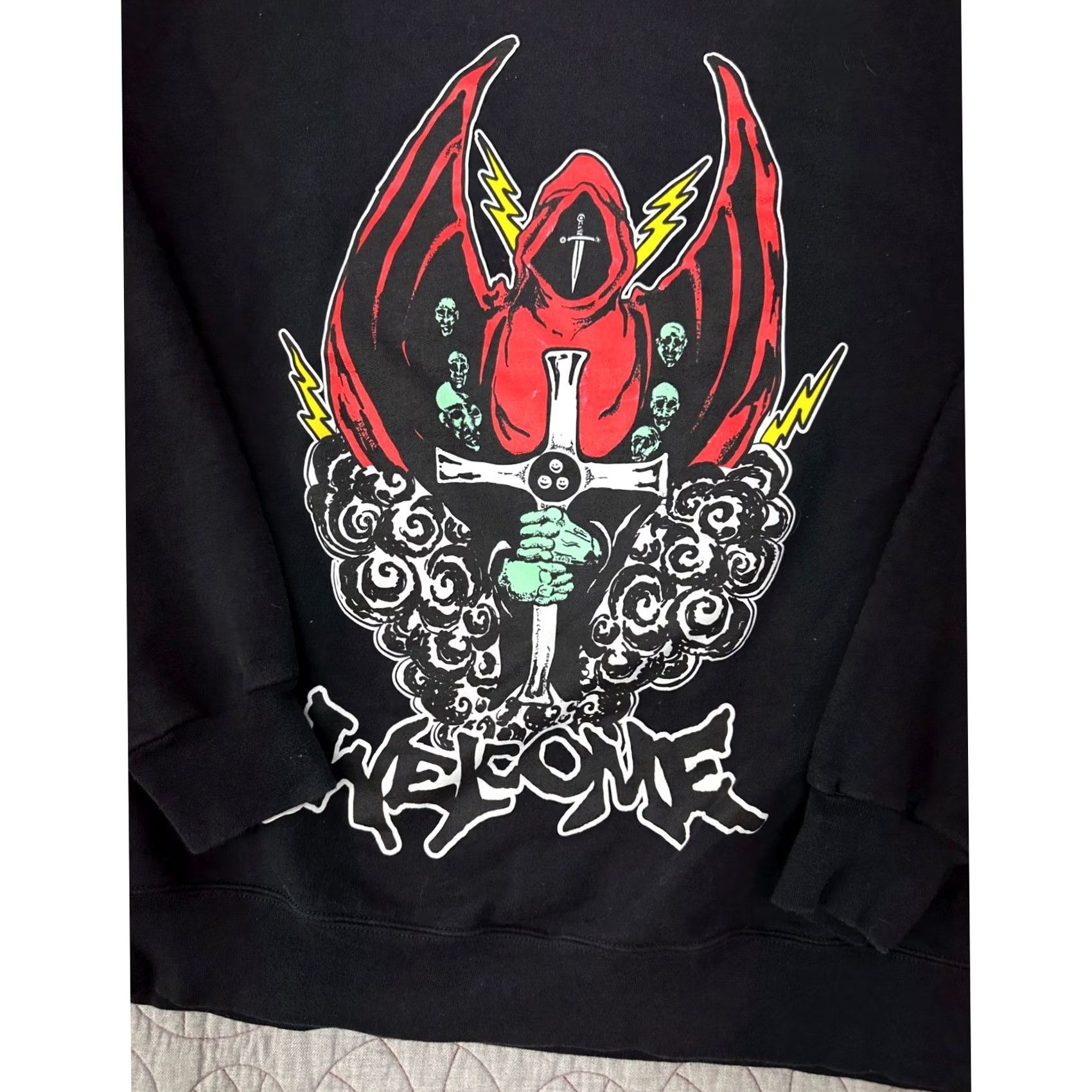 Welcome Skateboards Welcome Skate Sweatshirt Black Reaper Graphic Cross Mens Large Size US L / EU 52-54 / 3 - 2 Thumbnail