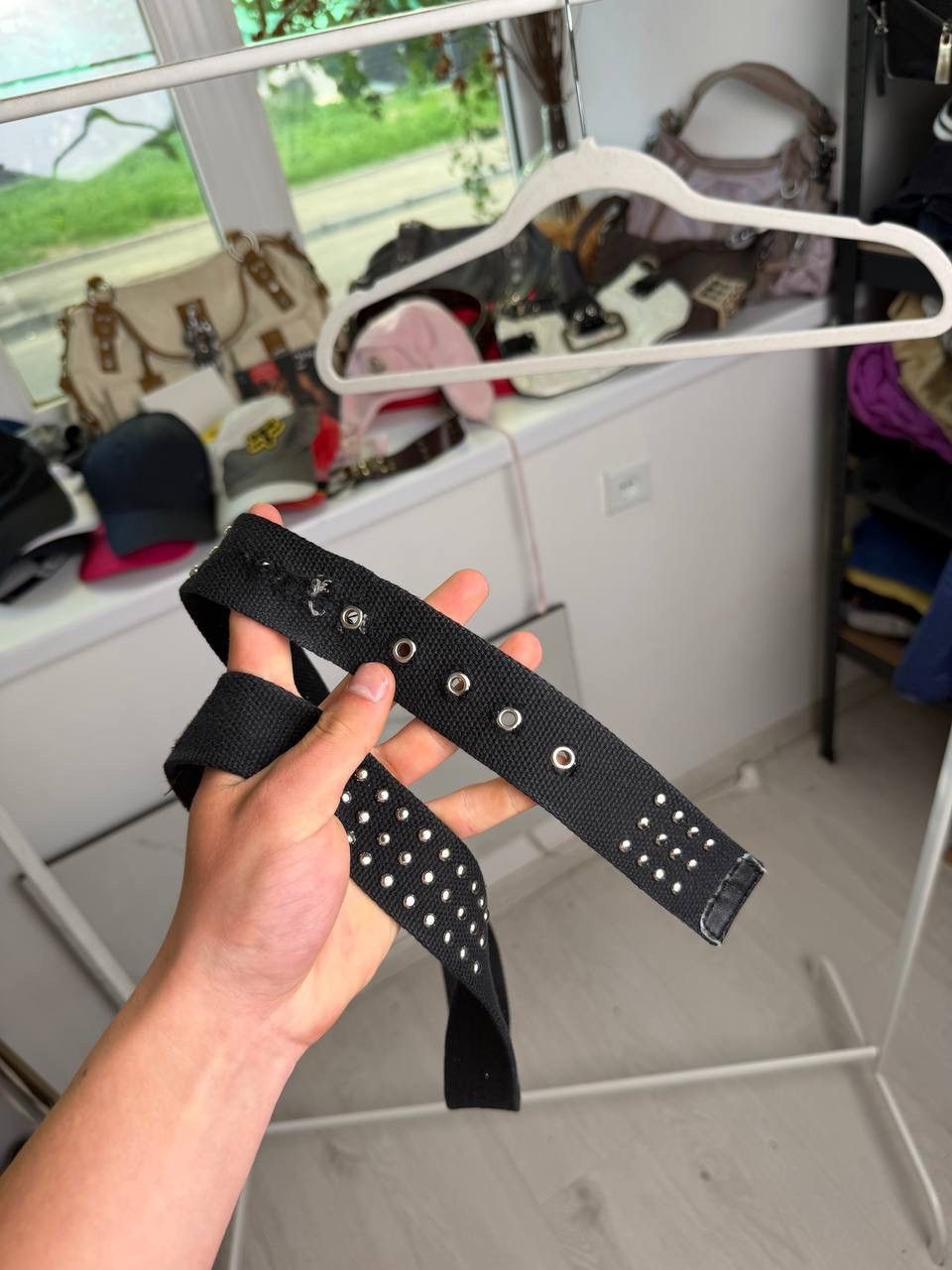 Hysteric Glamour Hysteric Glamour Style Studded Web Belt - Y2K Aesthetic Size ONE SIZE - 4 Thumbnail