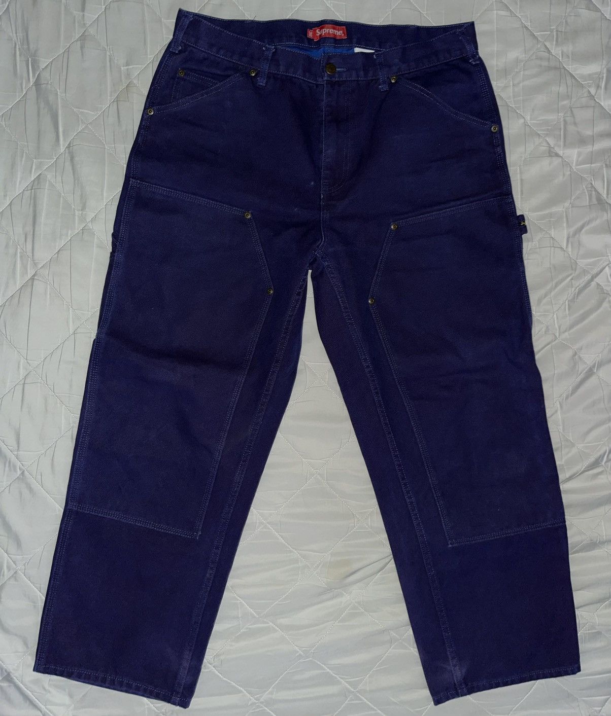 Supreme Supreme Canvas Double Knee Painter Pant Blue FW21