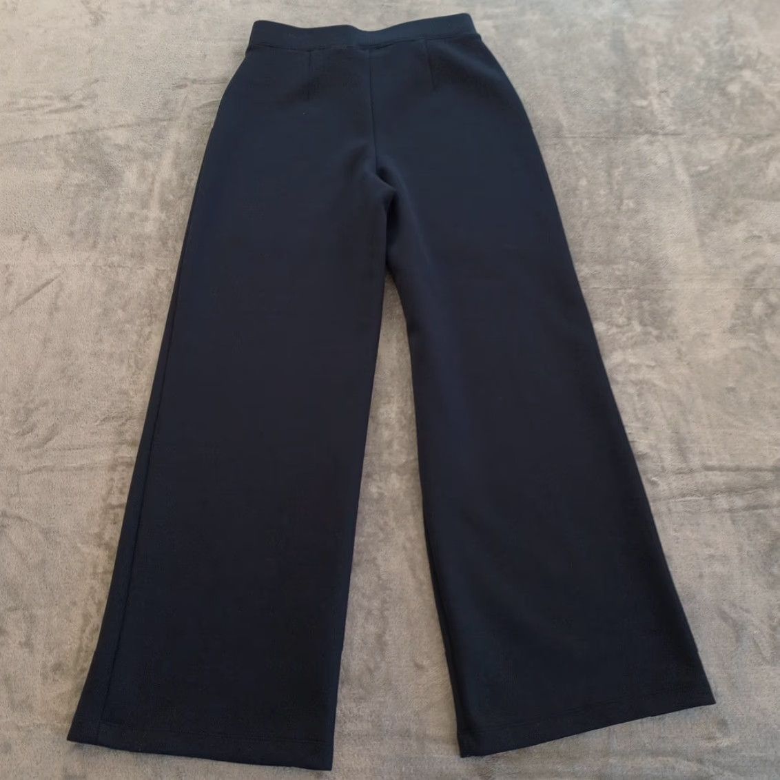 Express Express Pants Womens Medium Short Blue Pull On Wide Leg Ankle 28x29 Mid Rise Polyester Blend Size 32" / US 10 / IT 46 - 6 Thumbnail