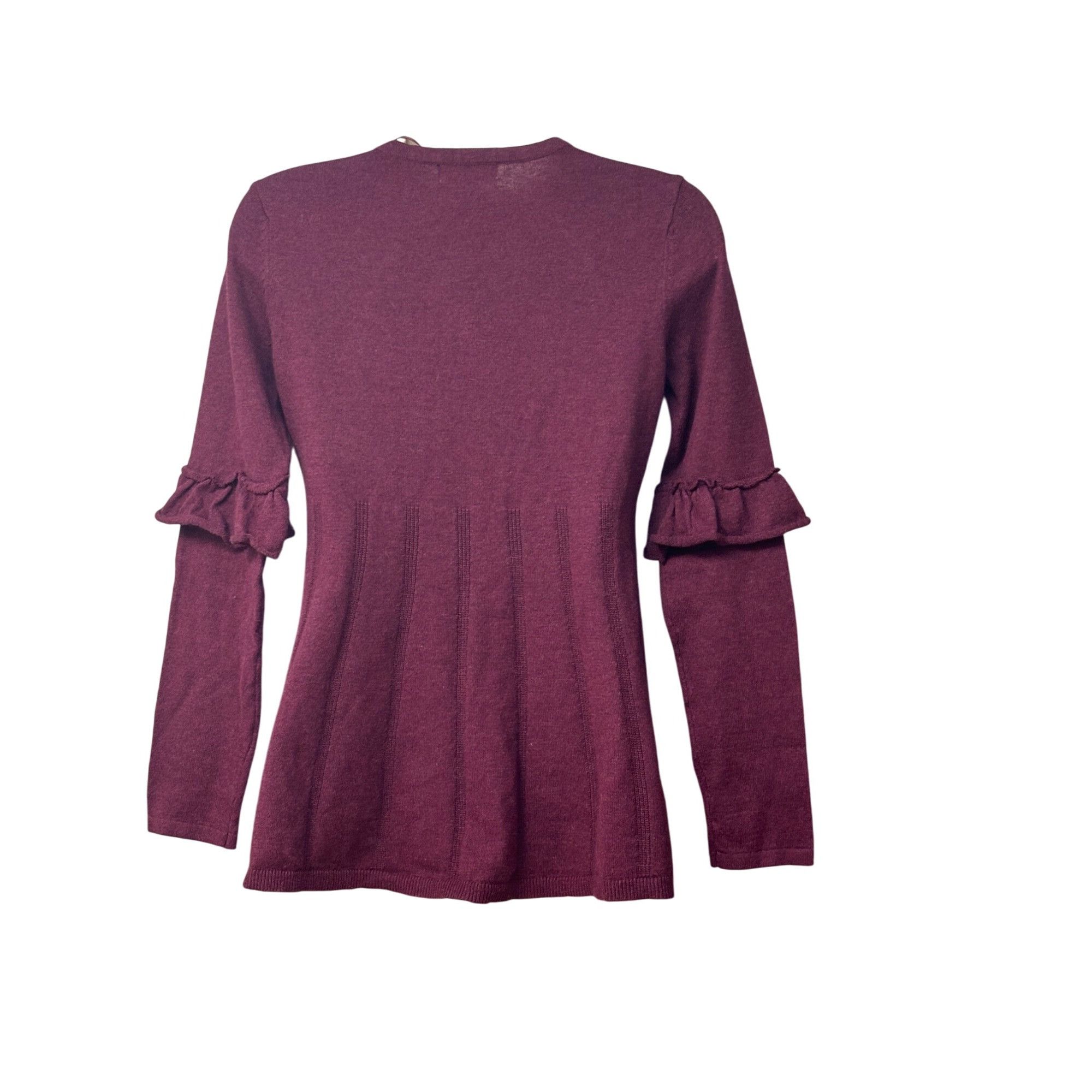 Other Style & Co Petite Pleated Ruffle-Sleeve Sweater, Medium Pur Size ONE SIZE - 4 Thumbnail