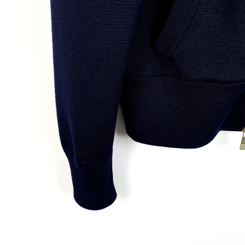 Thom Browne Thom Browne Black striped wool stand-up collar zipper jacke Size US S / EU 44-46 / 1 - 4 Thumbnail