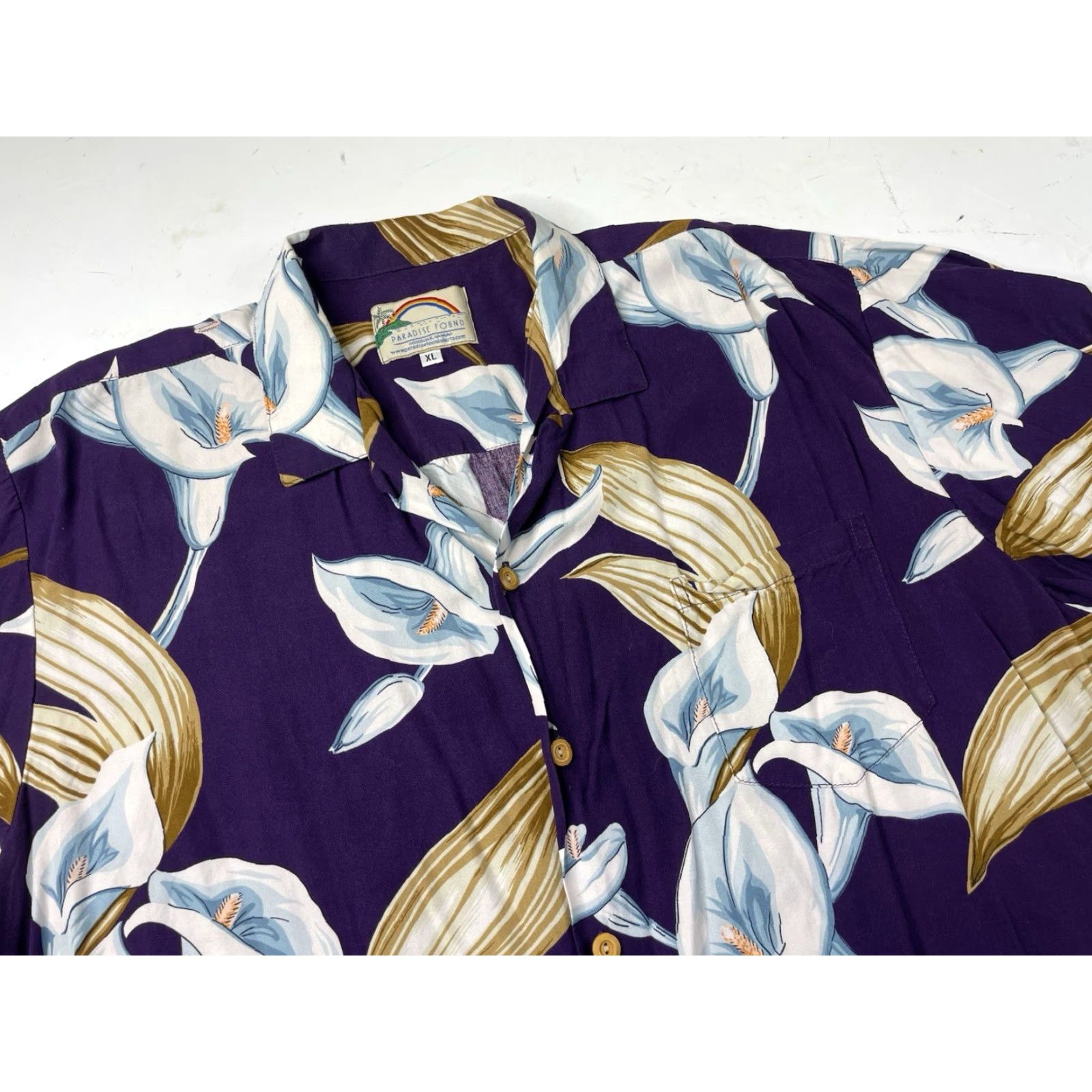 Paradise Found VINTAGE Paradise Found Hawaiian Shirt Men XL Purple Floral Paradise Found Shirt Hawaiian Retro Tropical All Seasons Lightweight Button-Up M EN? Size US XL / EU 56 / 4 - 2 Thumbnail